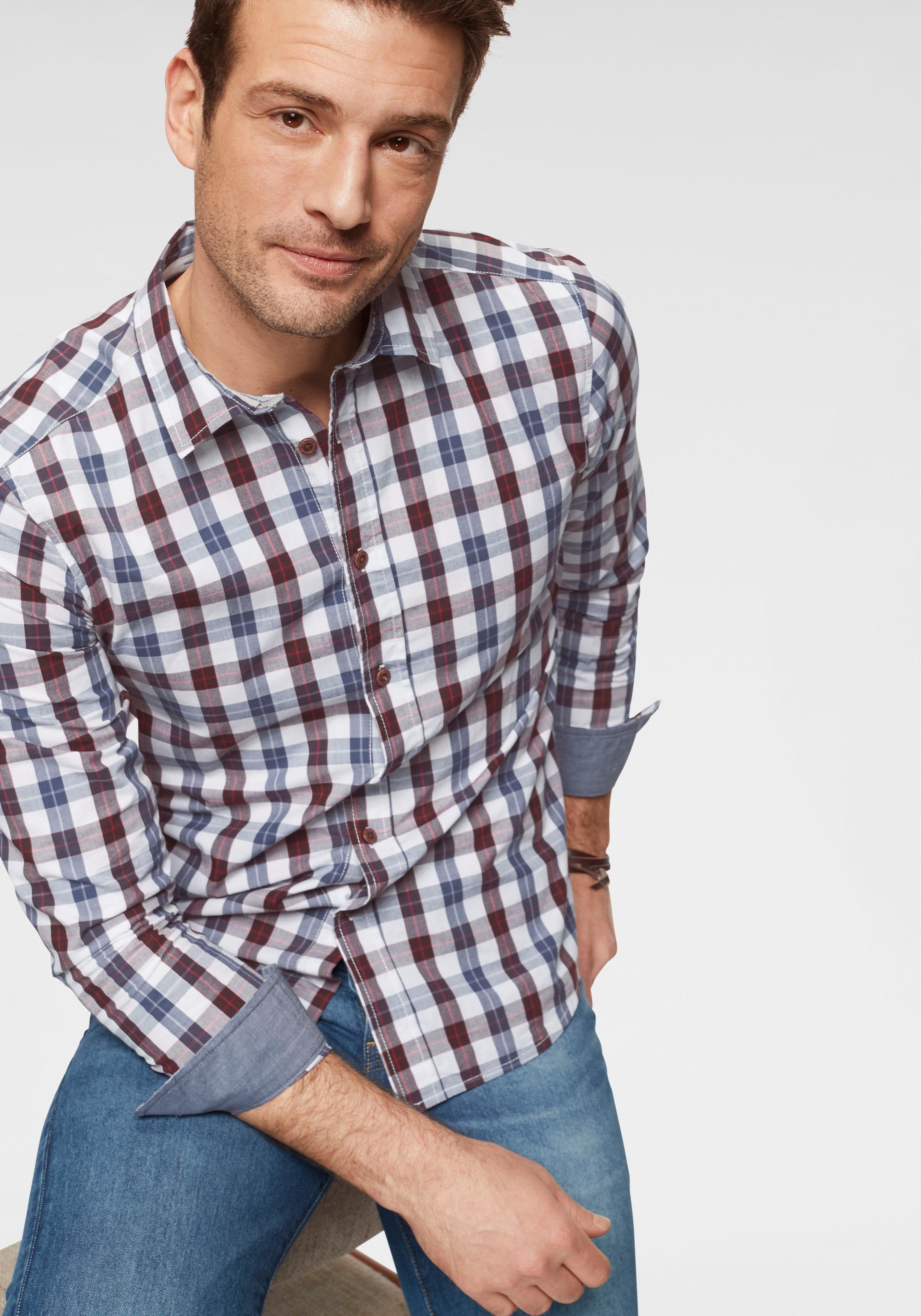 Image of TOM TAILOR Polo Team Karohemd, mit Stickerei am Ärmel bei Ackermann Versand Schweiz