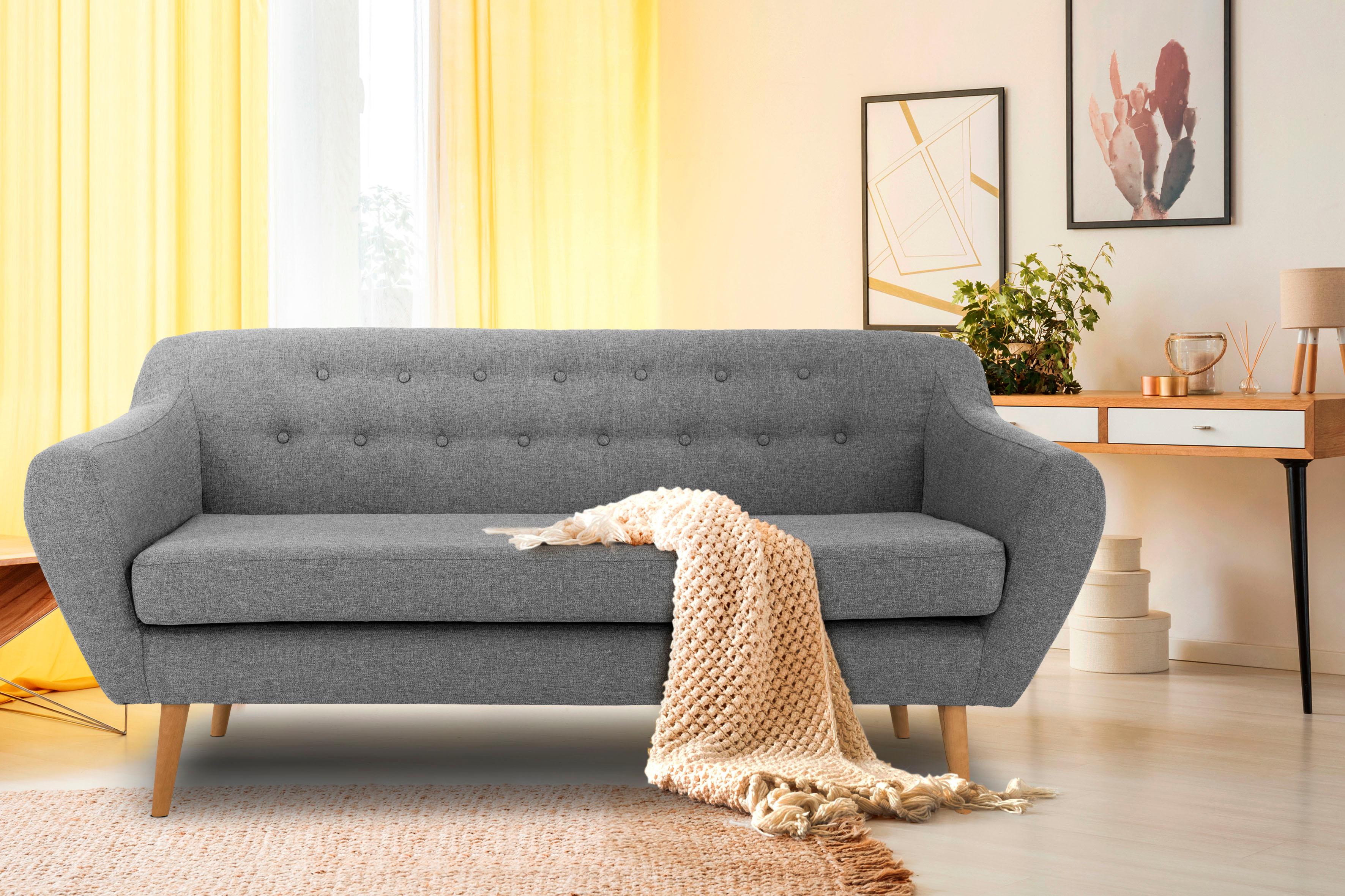 Home affaire 3-Sitzer »Renne« mit Heftung im Rücken im skandinavischem Stil