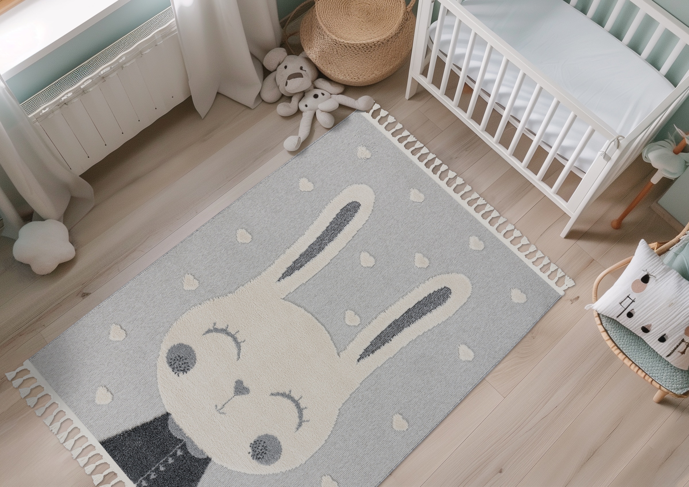 Image of Obsession Kinderteppich "My Fano 395" rechteckig 11 mm Höhe Motiv Hase, mit Fransen, auch in rund