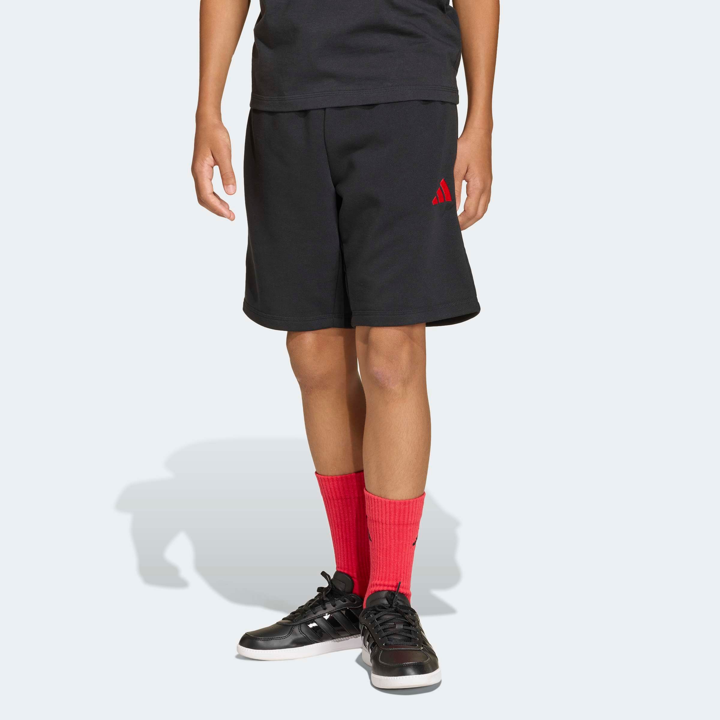 Image of adidas Sportswear Shorts "ADIDAS JUNGEN FRENCH TERRY SLOGAN KINDER" aus Baumwolle und Polyester, mit weitenregulierbarem Kordelzug