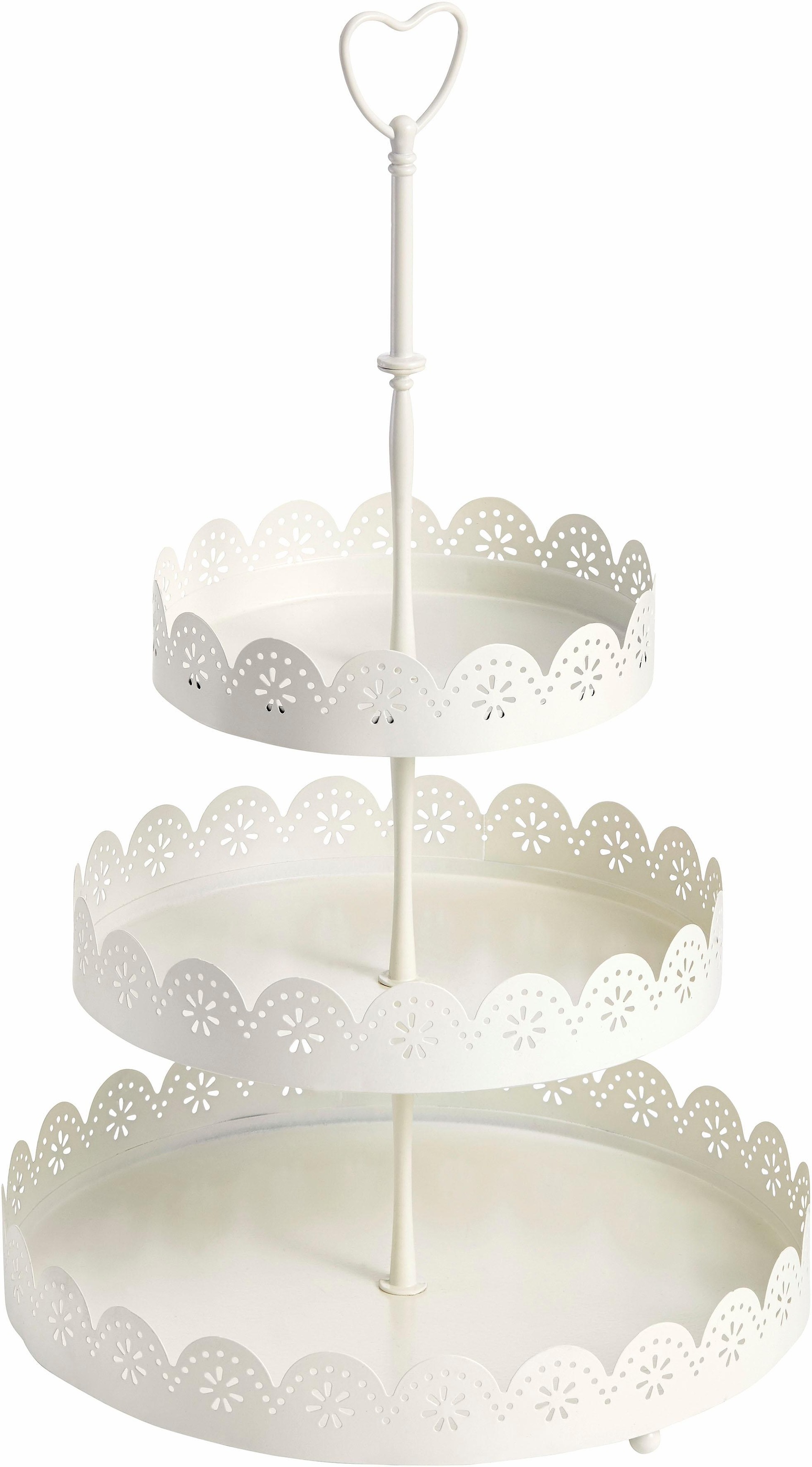 Image of GOODproduct Dekoetagere "mit schönen, verspielten Ausstanzungen und Details" Etagere 3-stufig, Höhe 42 cm, rund, aus Metall