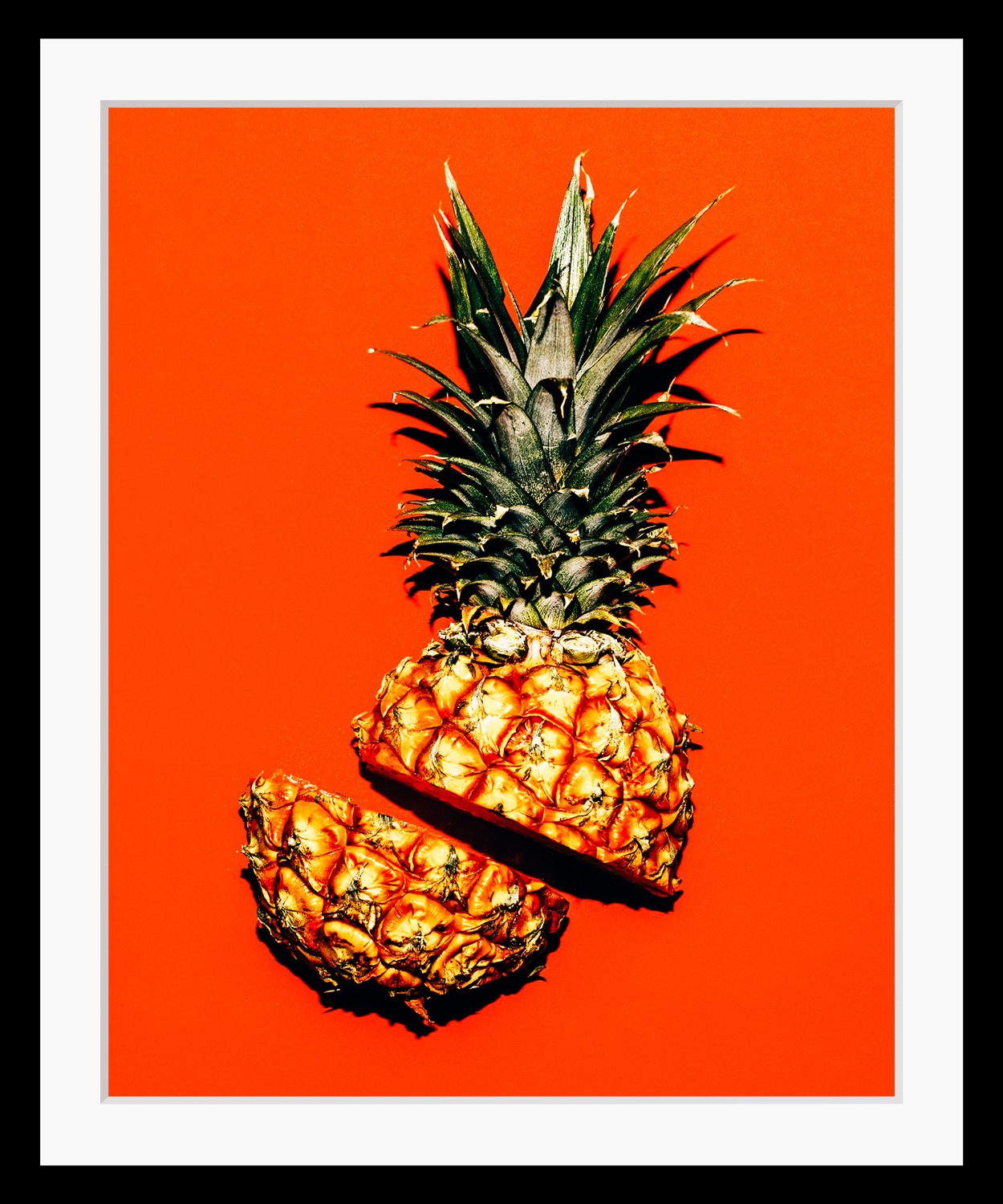 Image of queence Bild "Aurelia" Ananas Kunst Lebensmittel Obst Obst Bilder HD Premium Poster-Druck inkl. Holzrahmen