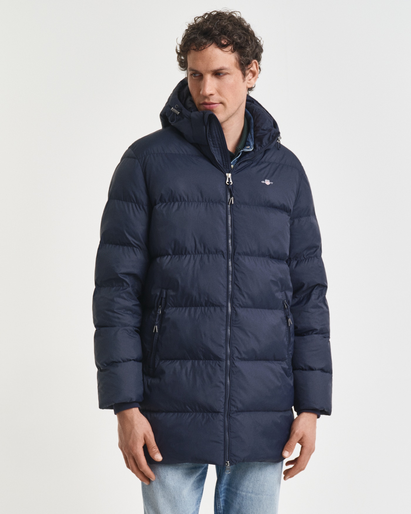 Image of Gant Steppmantel "ACTIVE CLOUD MID LENGTH" Puffermantel, regular fit, abnehmabre Kapuze, 2-Wege-Reissverschluss