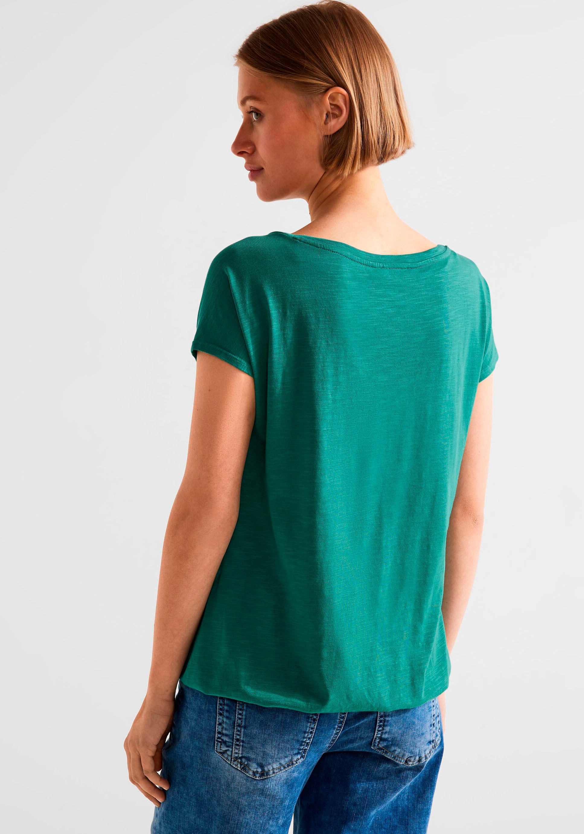 ♕ STREET ONE T-Shirt, mit elastischem für versandkostenfrei perfekten Sitz bestellen Saum
