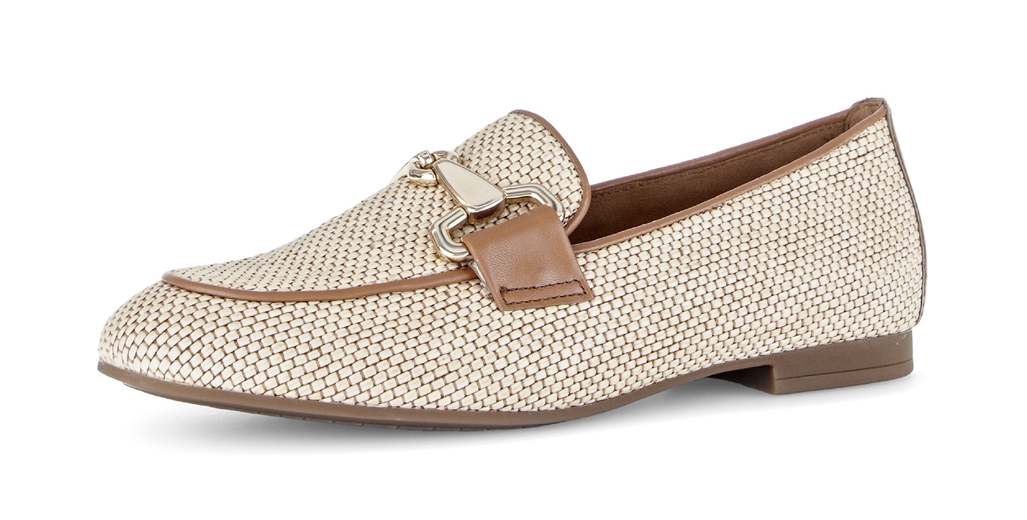 Image of Gabor Slipper Blockabsatz, Businessschuh, Ballerina mit goldfarbenem Schmuckelement