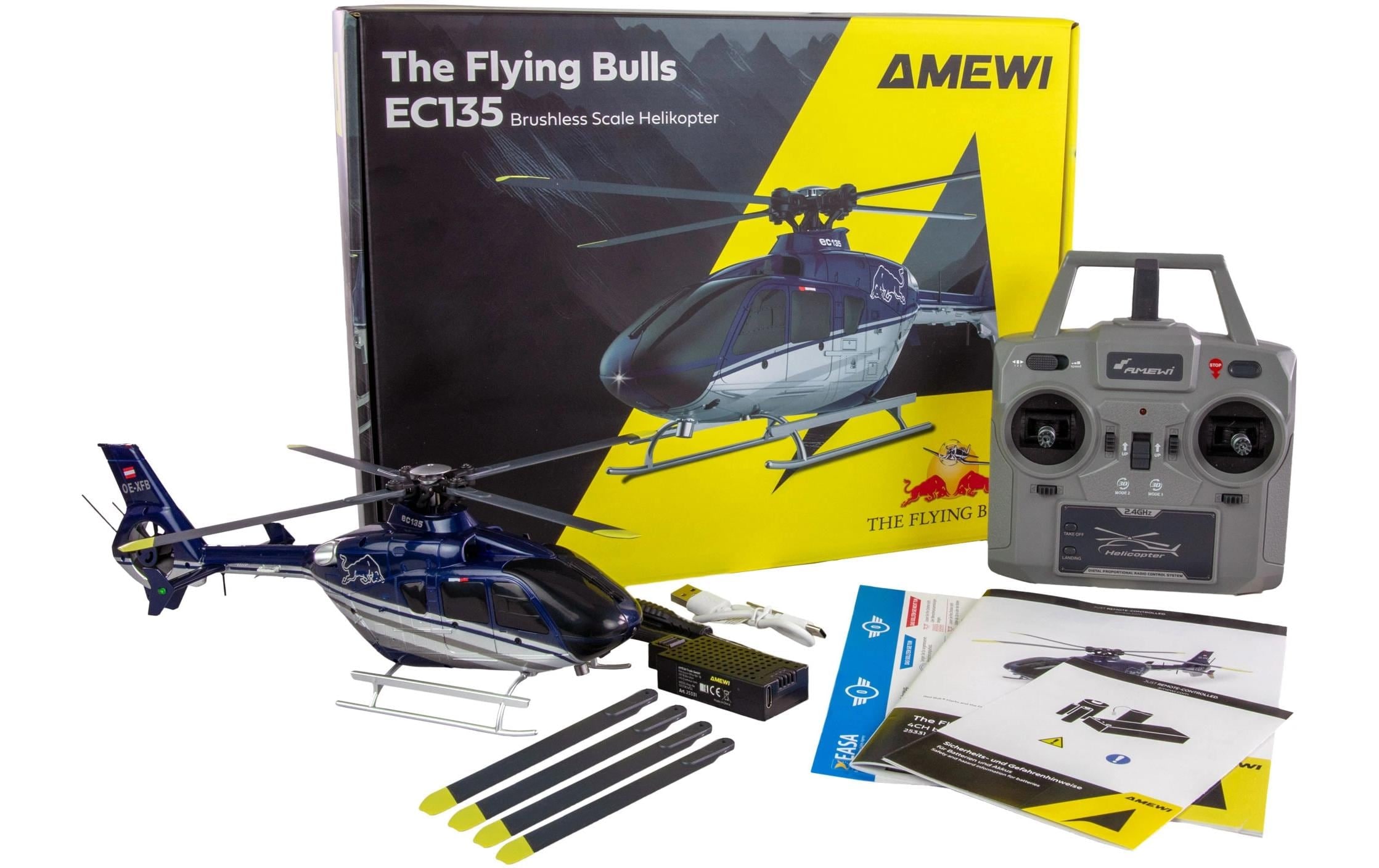 Amewi Hélicoptère RC »Helikopter EC135 Flying Bulls 4-Kanal, RTF, 6G«