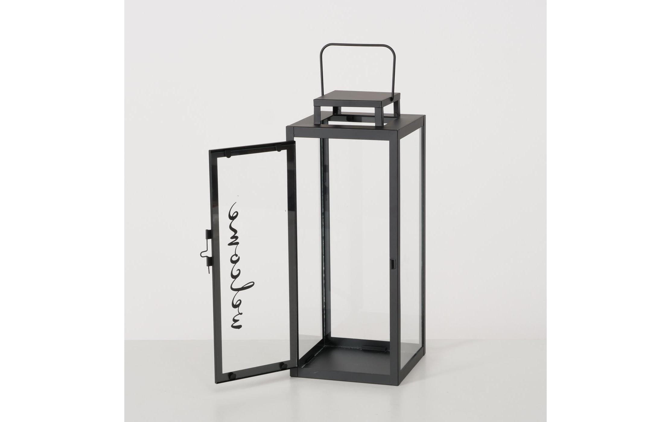 BOLTZE Kerzenlaterne »Manhattan 2-teilig« mit beschrifteten Glas