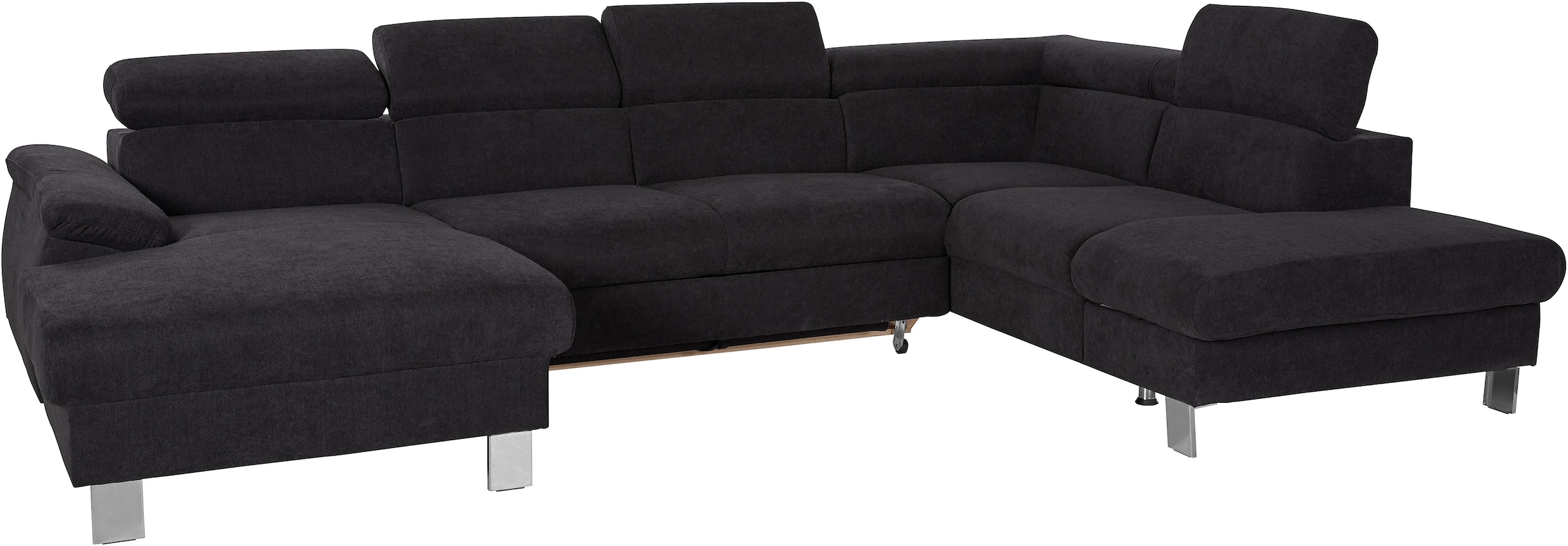 COTTA Wohnlandschaft »Komaris U-Form, B: 320 cm«, mit Kopfteilverstellung, optional Bettfunktion, Bettkasten & Licht