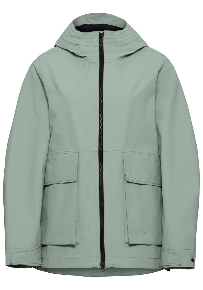Jack Wolfskin Veste fonctionnelle »NABUR 2L JKT W« mit Kapuze wasserdicht, atmungsaktiv, Übergangsjacke, aufgesetzte Cargotaschen