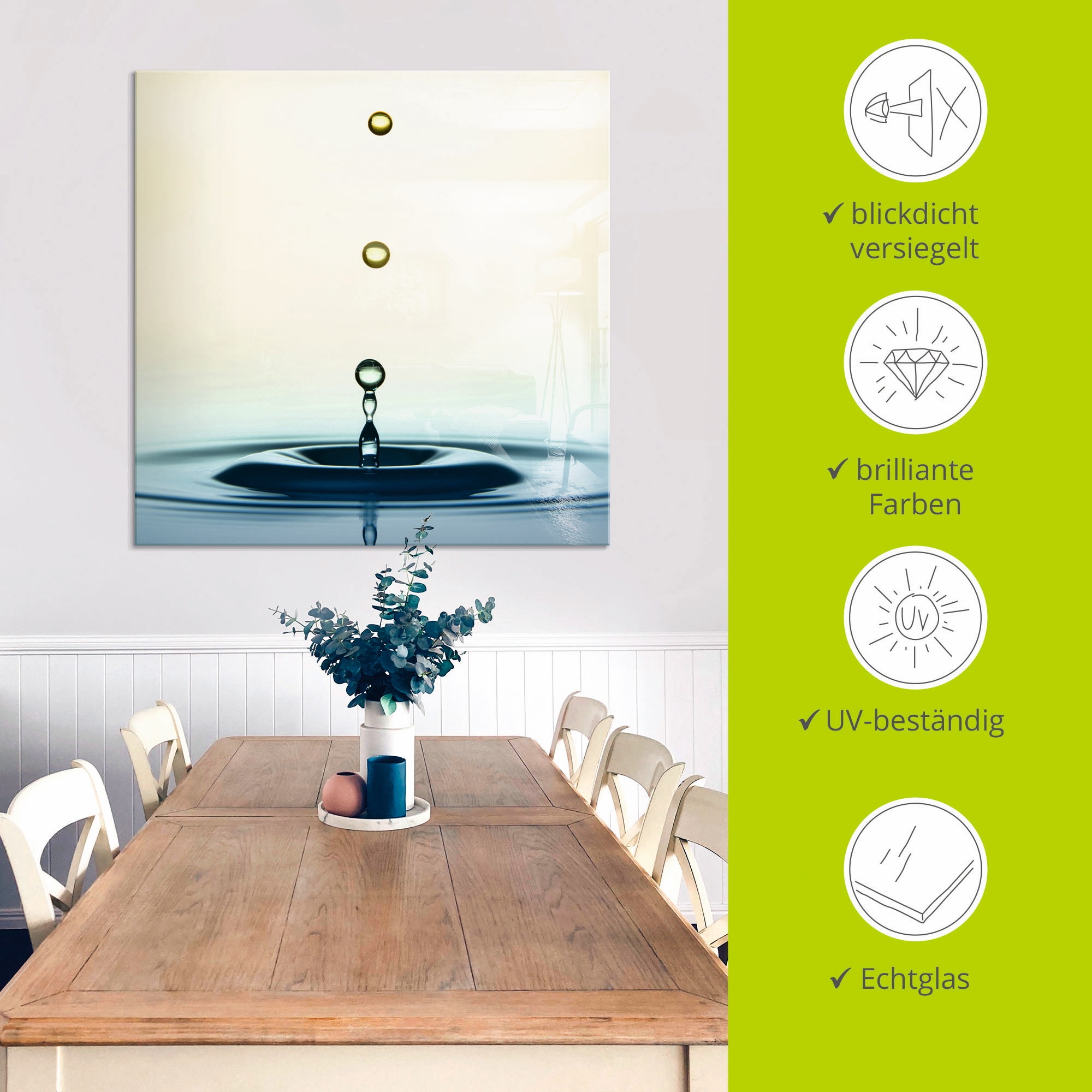 Artland Glasbild »Tropfen« Zen 1 Stk. tlg. in verschiedenen Grössen