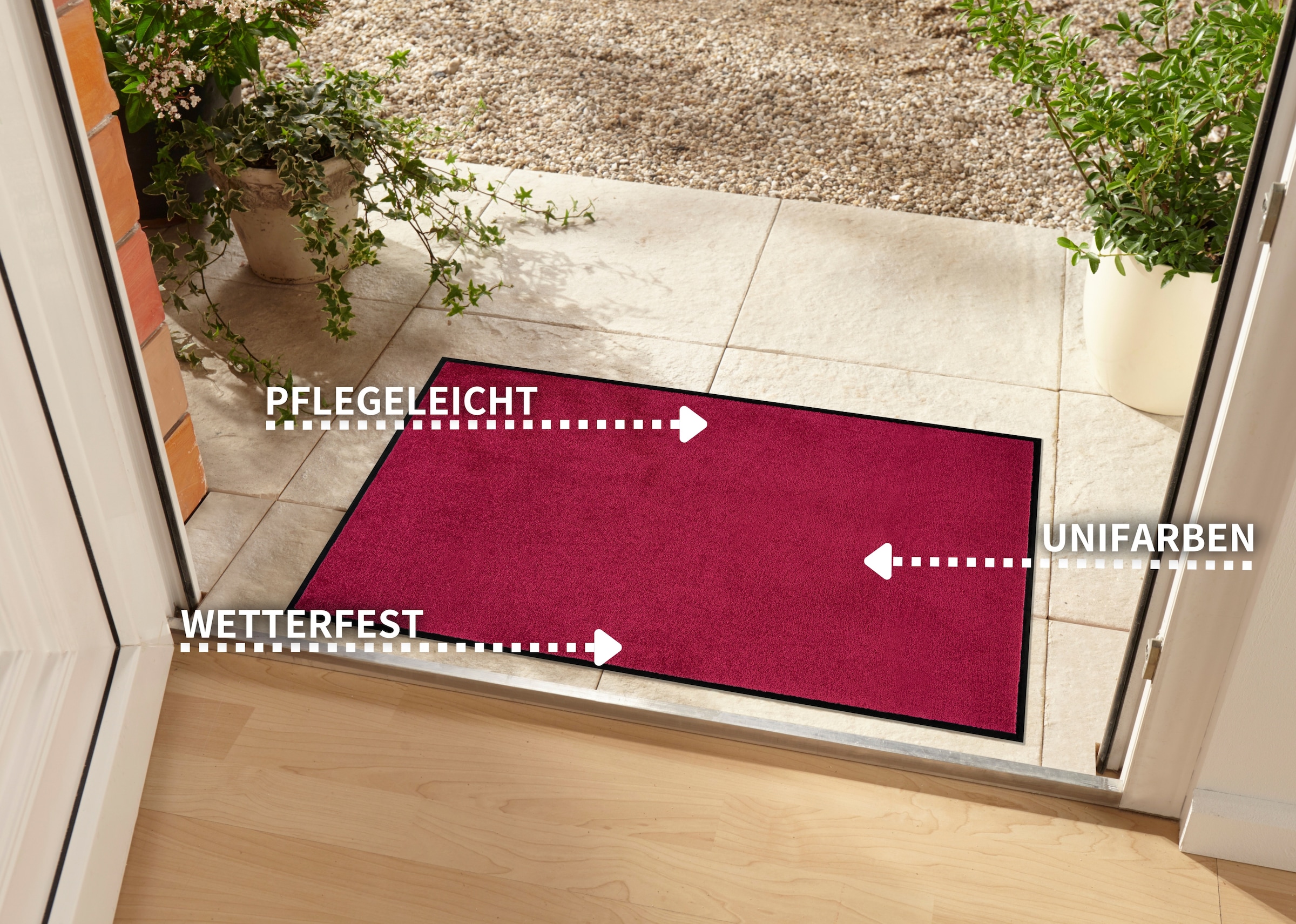 my home Fussmatte »Triton«, rechteckig, 7 mm Höhe, Schmutzfangmatte, Türmatte, In- und Outdoor, Läufer, waschbar