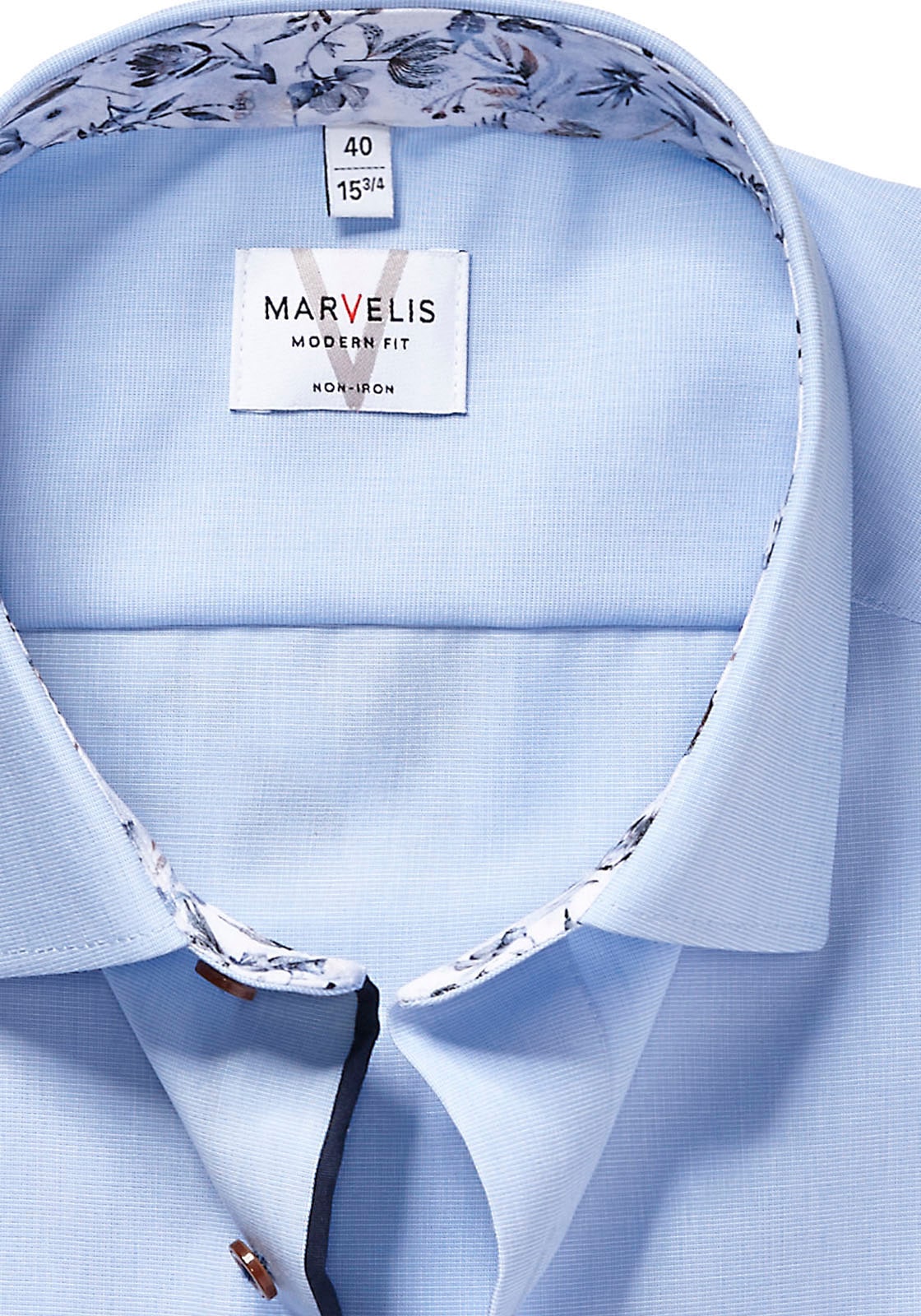 MARVELIS Kurzarmhemd mit New-Kentkragen, bügelfrei, modern fit