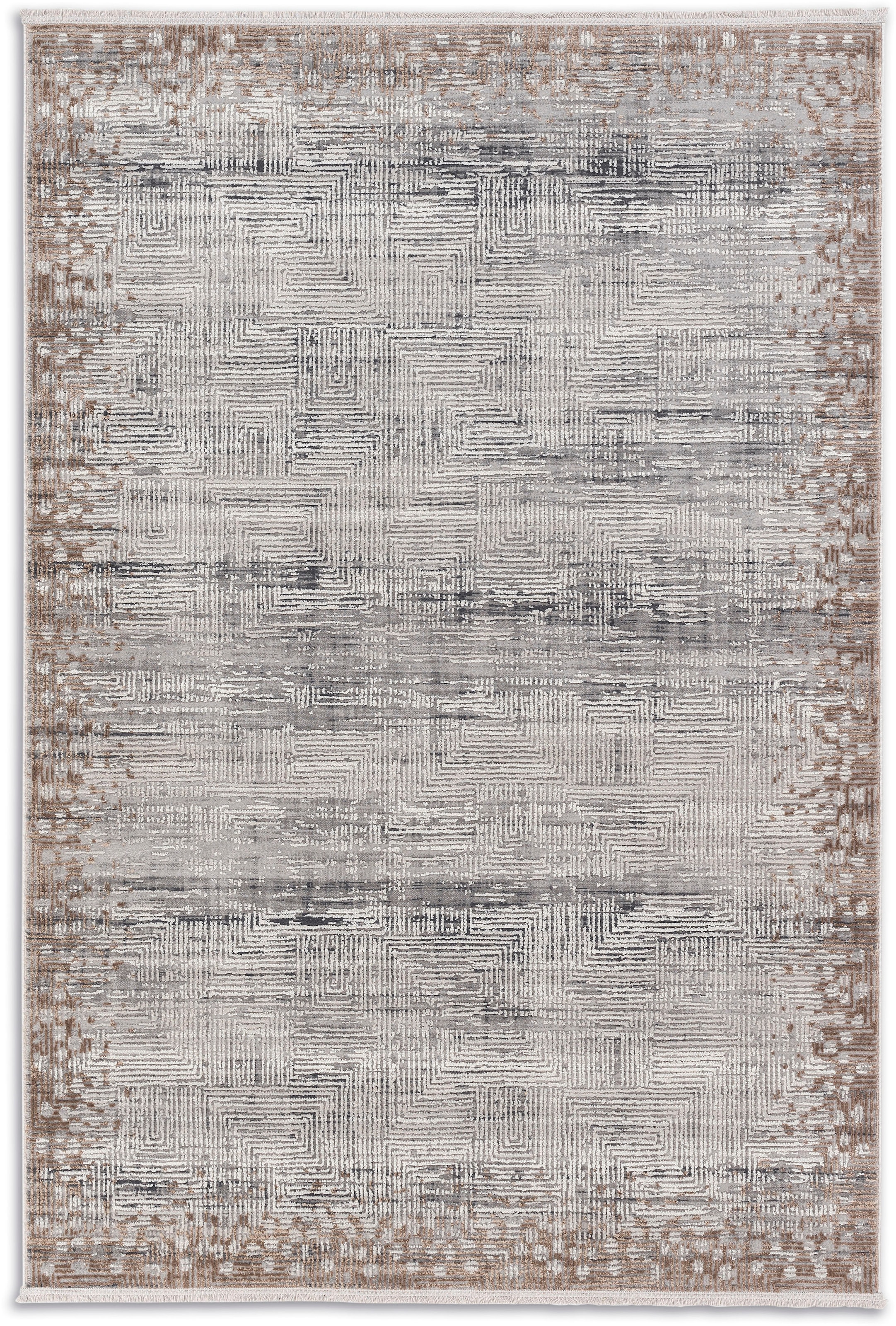 ASTRA Teppich »Vercelli 234  Kurzflorteppich« rechteckig 9 mm Höhe wollig weiche Oberfläche, mit Fransen, 3-D Effekt, Wohnzimmer