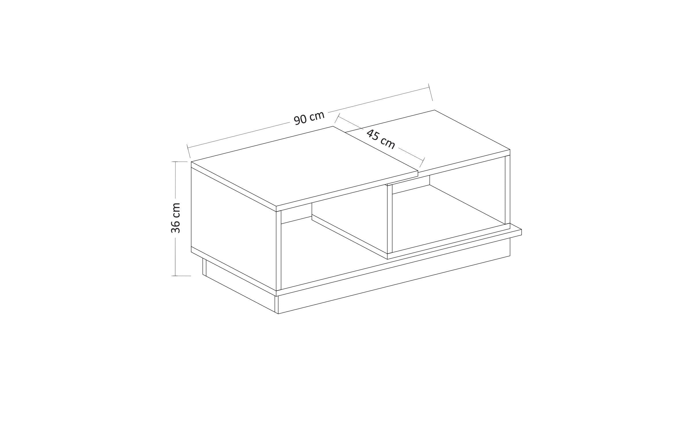 WOODY FASHION Table d'appoint »Consept 90 x 36 x 45 cm, Anthrazit/Braun«
