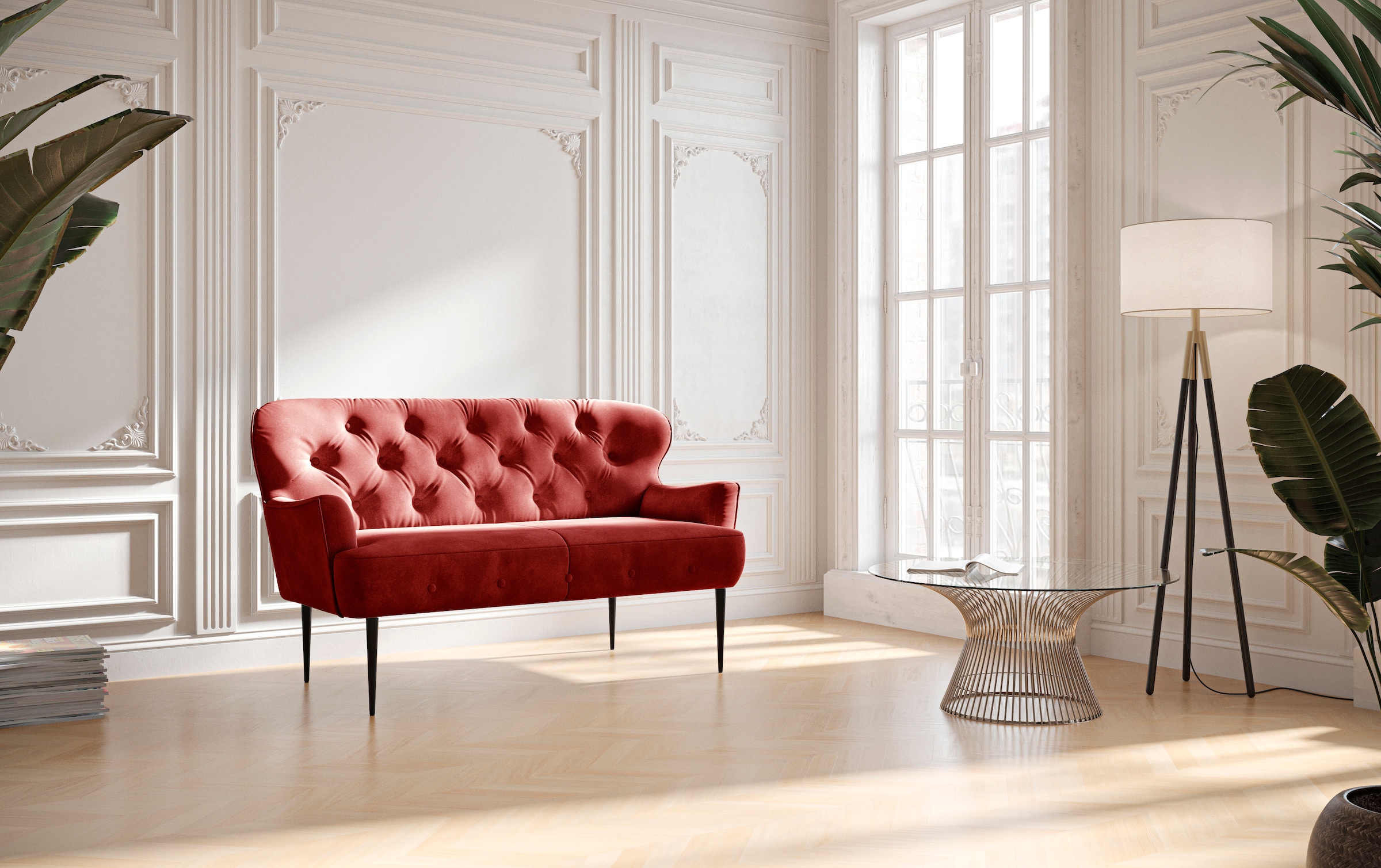 Home affaire 2-places »Amber« mit Knopfheftung,in verschieden Stoffarten