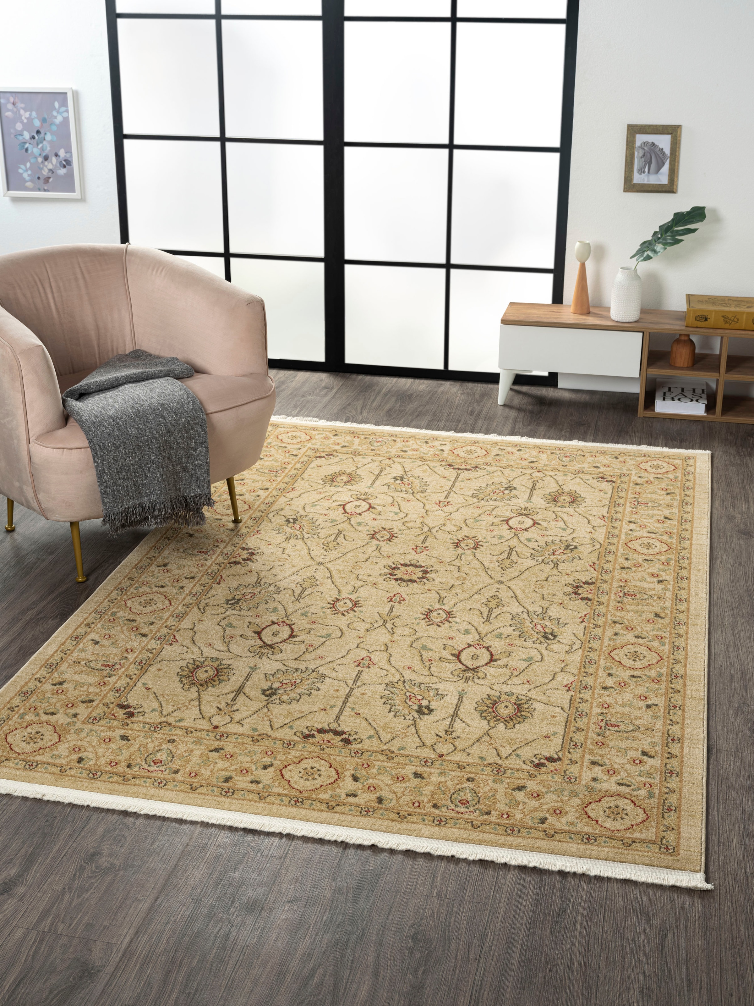 Image of Myflair Möbel & Accessoires Teppich "Maryam 2" rechteckig 7,5 mm Höhe Kurzflor, Orient Optik, edler Glanz, mit Fransen, besonders weich
