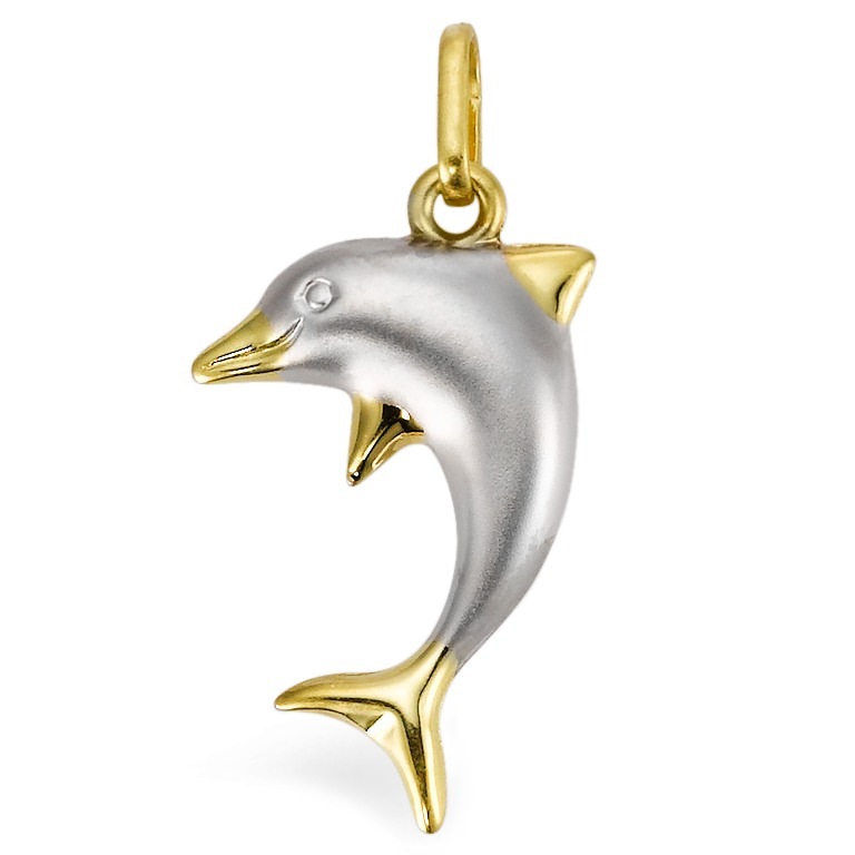 Anhänger 750/18 K Gelbgoldfarben Delfin