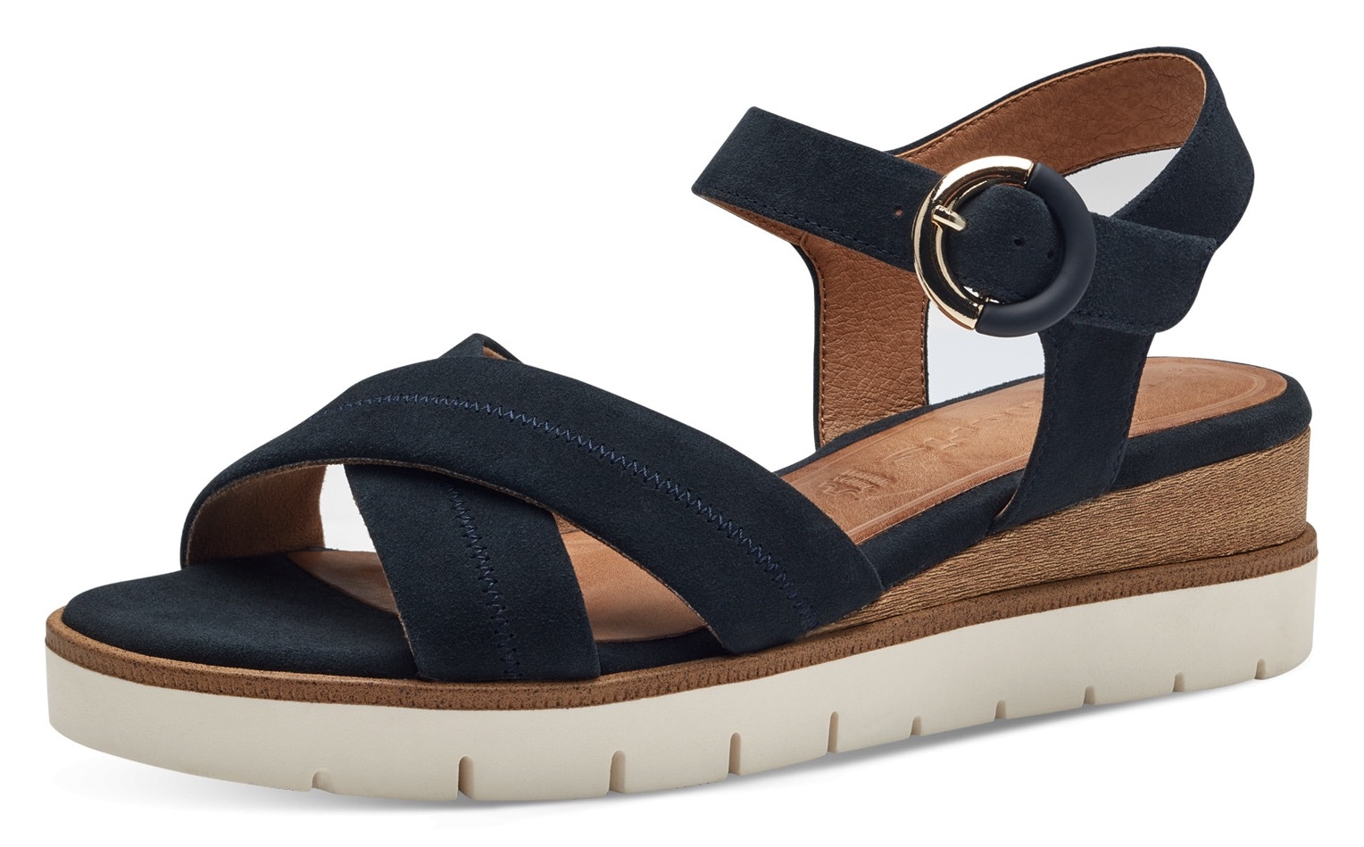 Image of Tamaris Keilsandalette, Sommerschuh, Riemchensandale mit Ziernähten