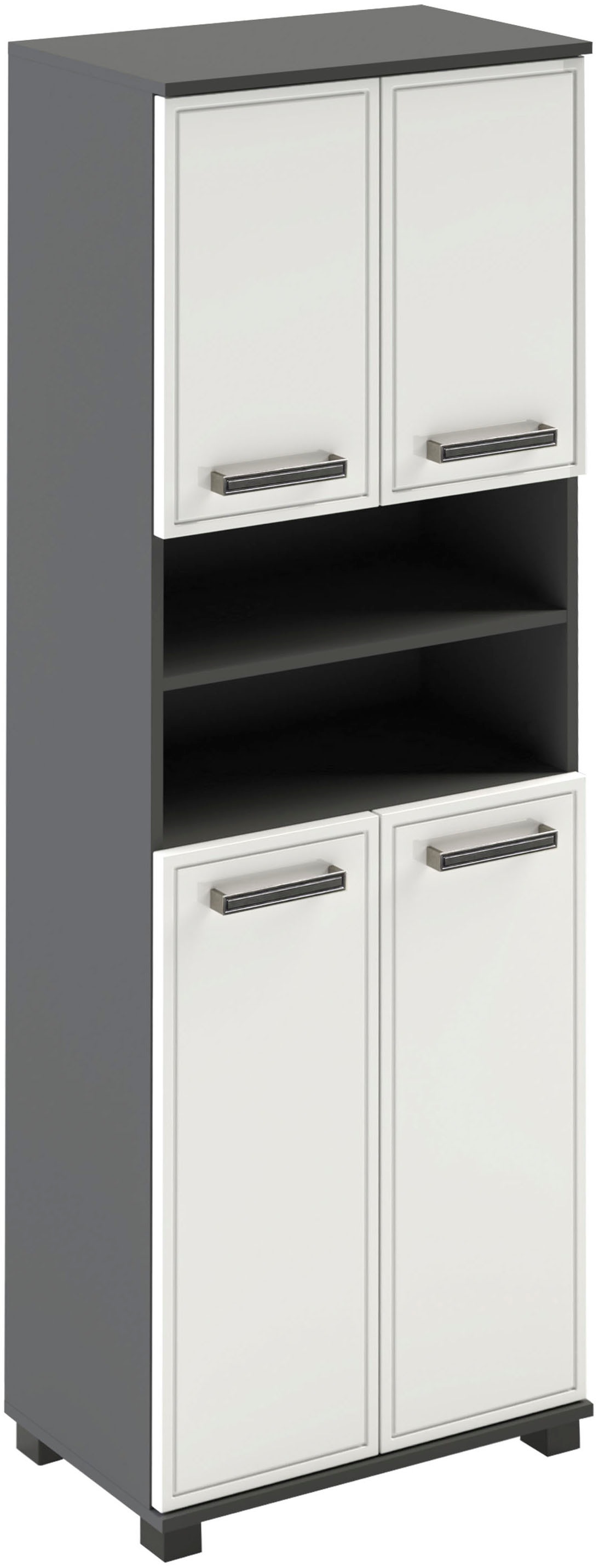 Image of Schildmeyer Midischrank "ADANA Badezimmerschrank, Höhe 180,9 cm, 4 Türen, MADE IN GERMANY" 1 Stk. tlg. tiefgezogene MDF-Fronten - umlaufende Rahmenprägung, MADE IN GERMANY