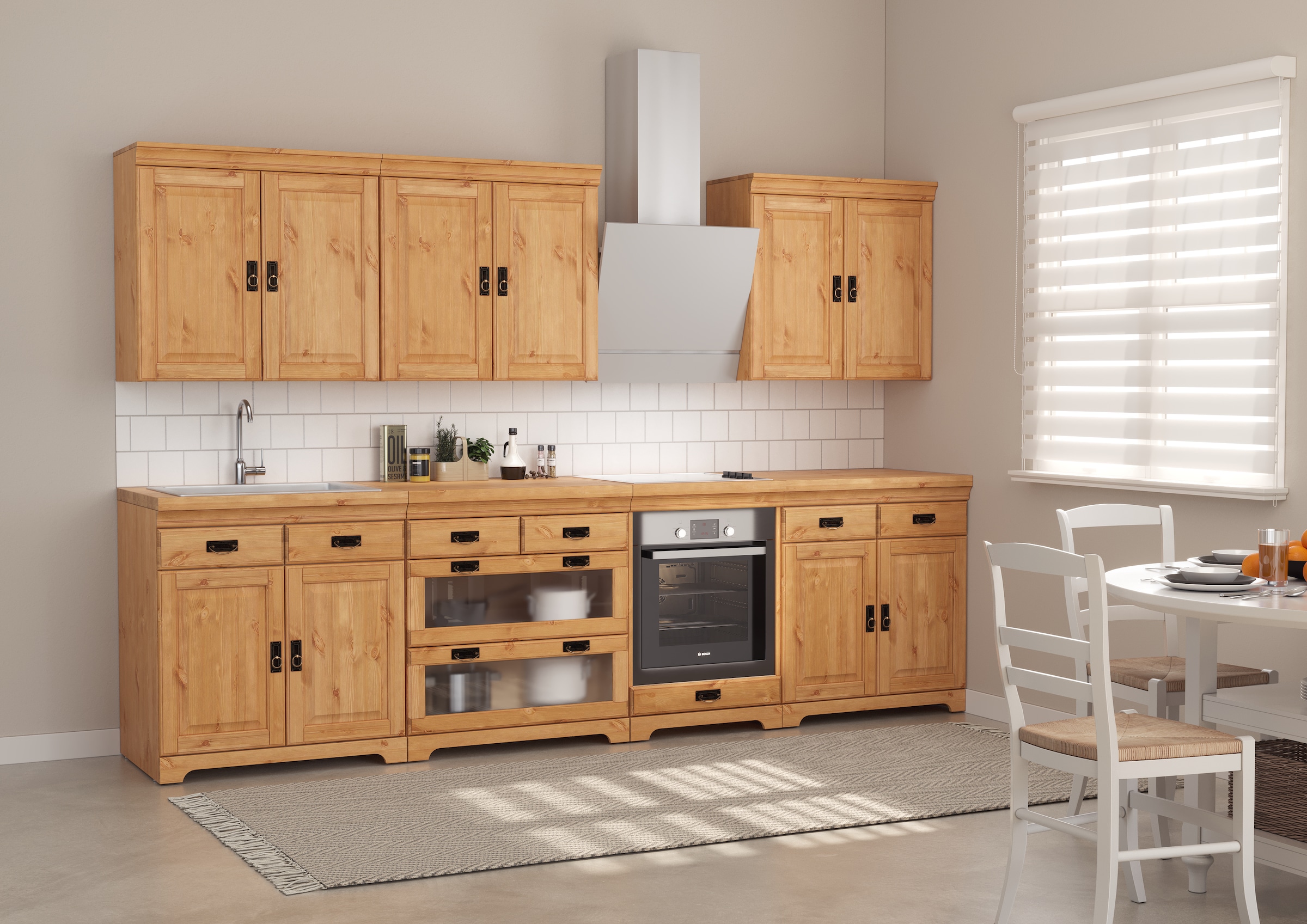 Home affaire Spülenschrank »Rügen« Breite 80 cm, Kiefer massiv, mit 2 Türen