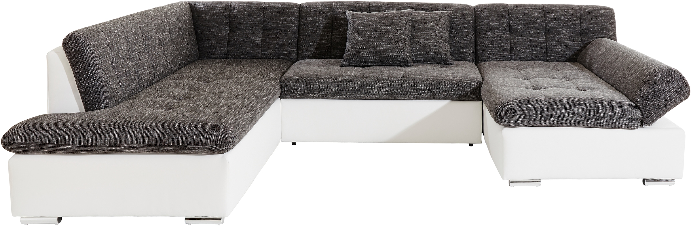 TRENDMANUFAKTUR Wohnlandschaft »Reggae modern und bequem, aktueller Materialmix, U-Form«, inkl. verstellbare Armlehne, wahlweise mit Bettfunktion