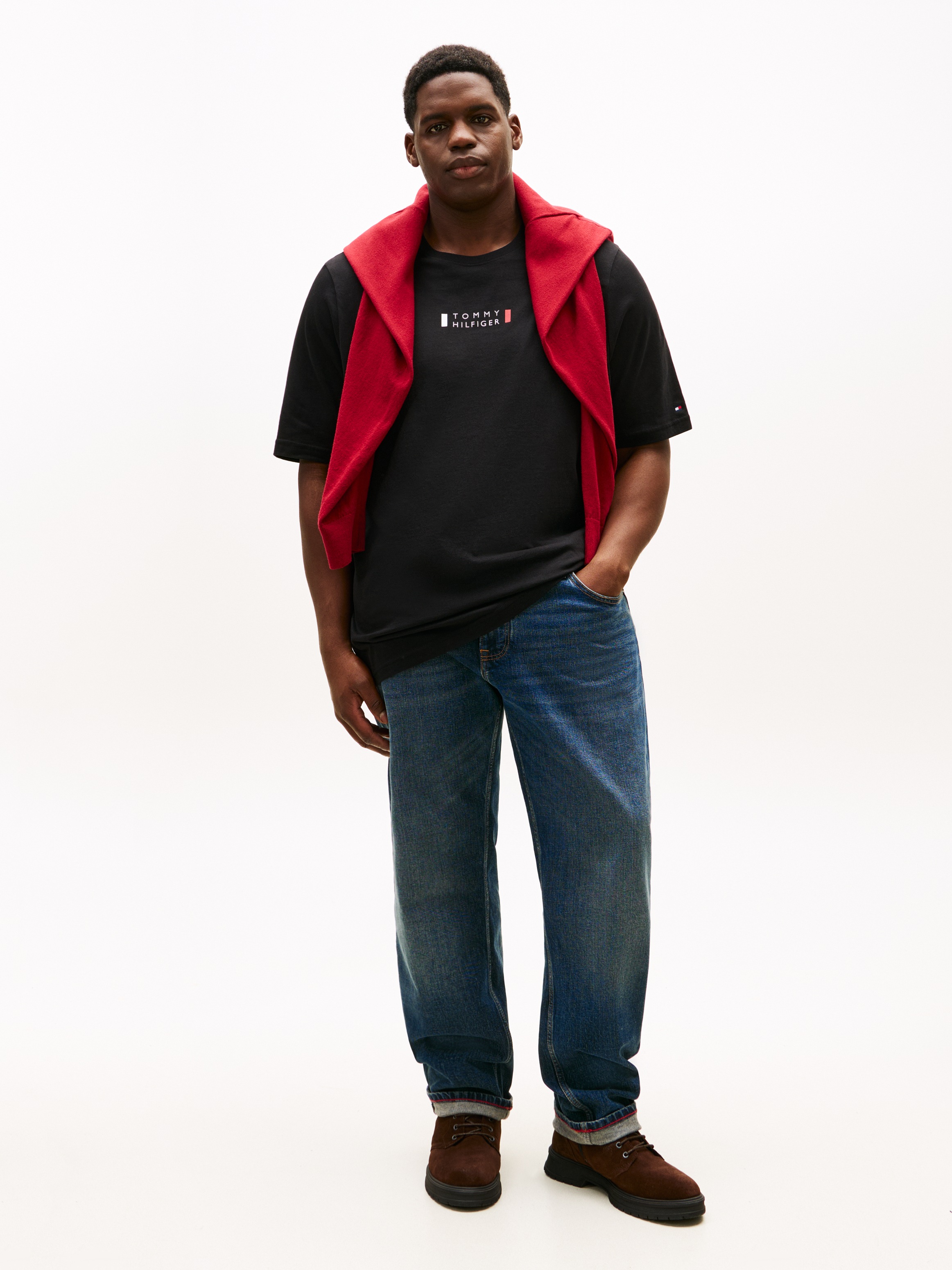 Tommy Hilfiger Big & Tall T-shirt »BT-BRAND LOVE SMALL CENTER« Grosse Grössen, Rundhals, kleiner Logoprint