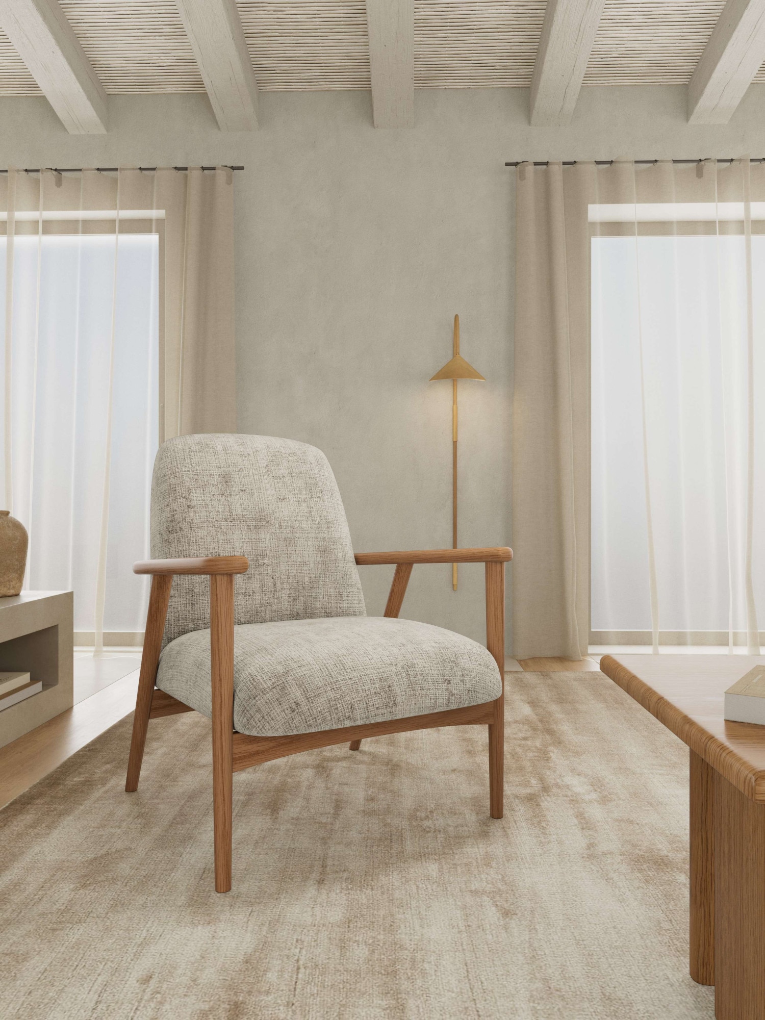 ACTONA GROUP Polsterstuhl »Polsterstuhl« () Stuhl mit Armlehne, beige, 71x84x83cm
