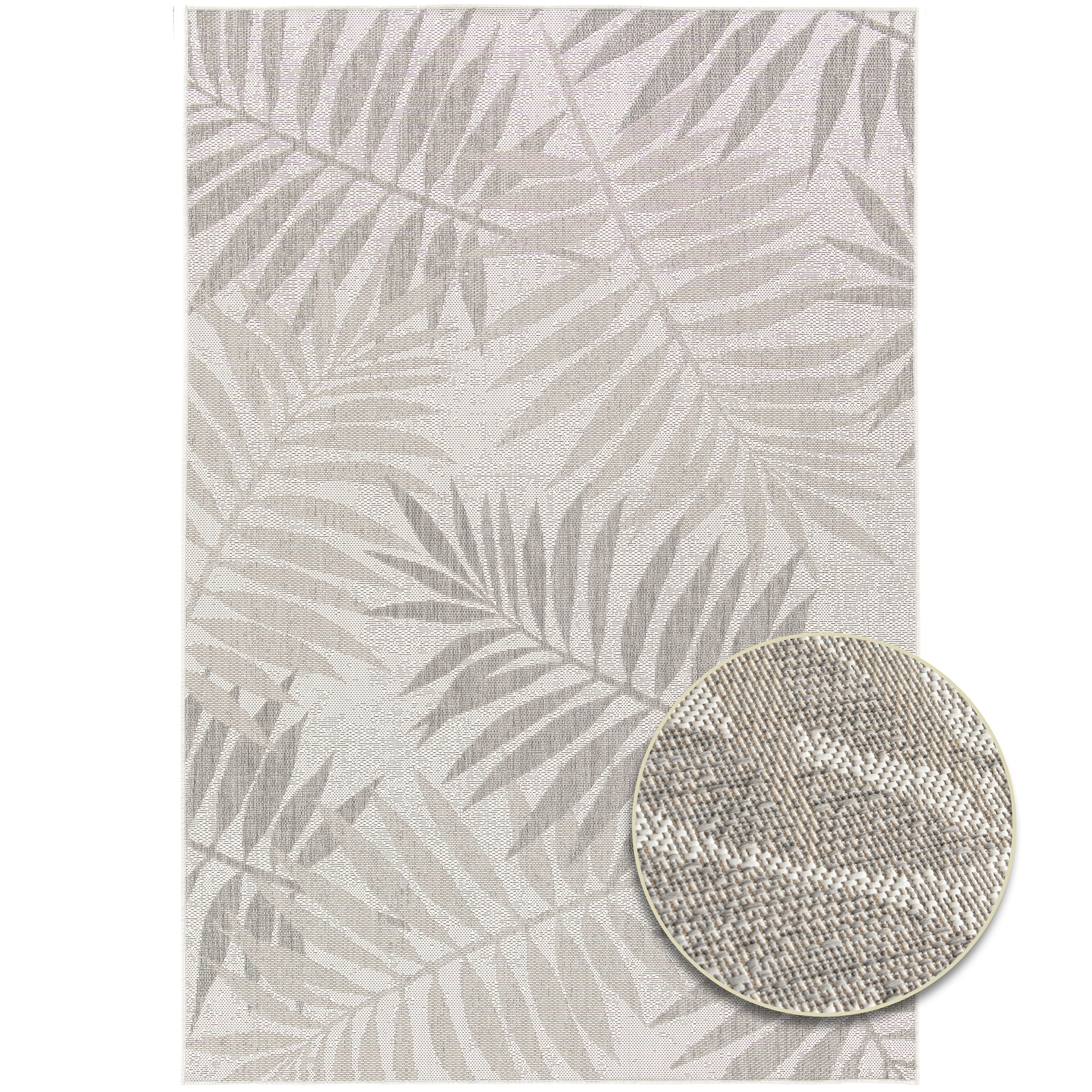Image of Primaflor-Ideen in Textil Teppich "Outdoorteppich RENEW - Leaves" rechteckig 4 mm Höhe Flachgewebe, Blätter, In- und Outdoor geeignet, Balkon & Terrasse