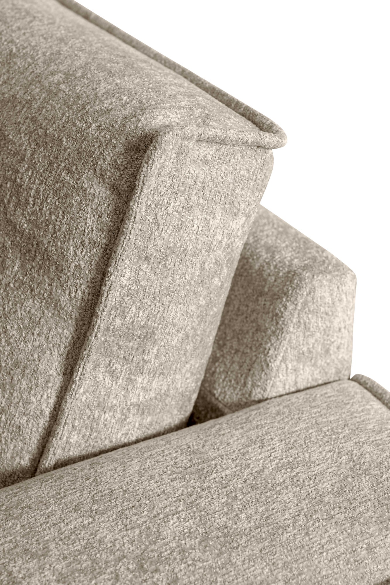 Places of Style 3-Sitzer »3er Sofa Oland, Struktur, Flachgewebe, Luxus-Microfaser, Boucle«, 224 cm, Wellenunterfederung, Skandi-Design, Metallfüsse