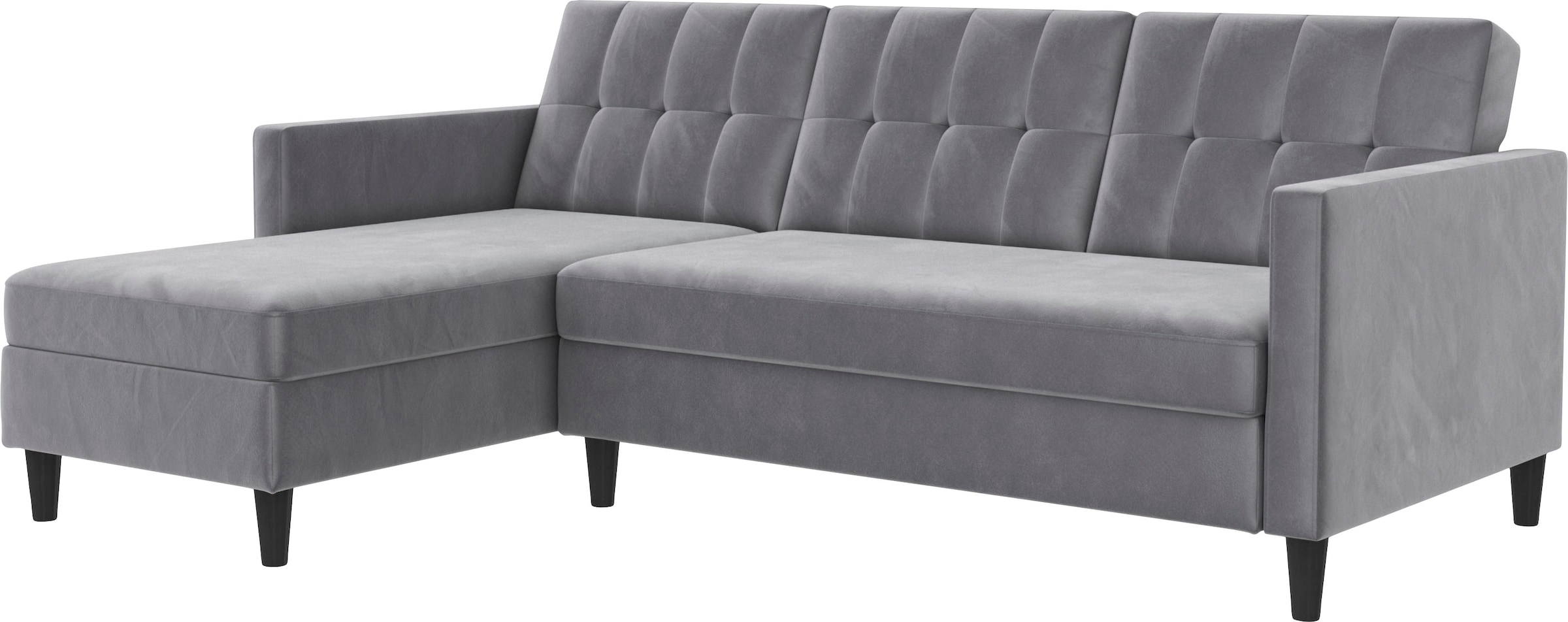 Dorel Home Ecksofa "Hartford II" mit Bettfunktion und Stauraum, Recamiere beidseitig montierbar