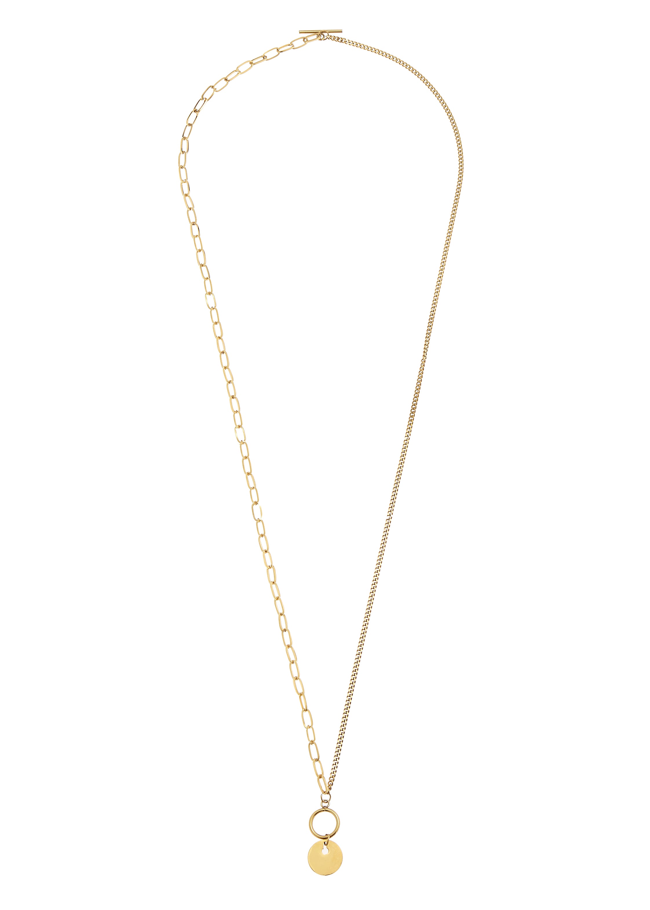 LASCANA Kette mit Anhänger, mit T-Stegverschluss und Anhänger, Gliederkette, Halsschmuck