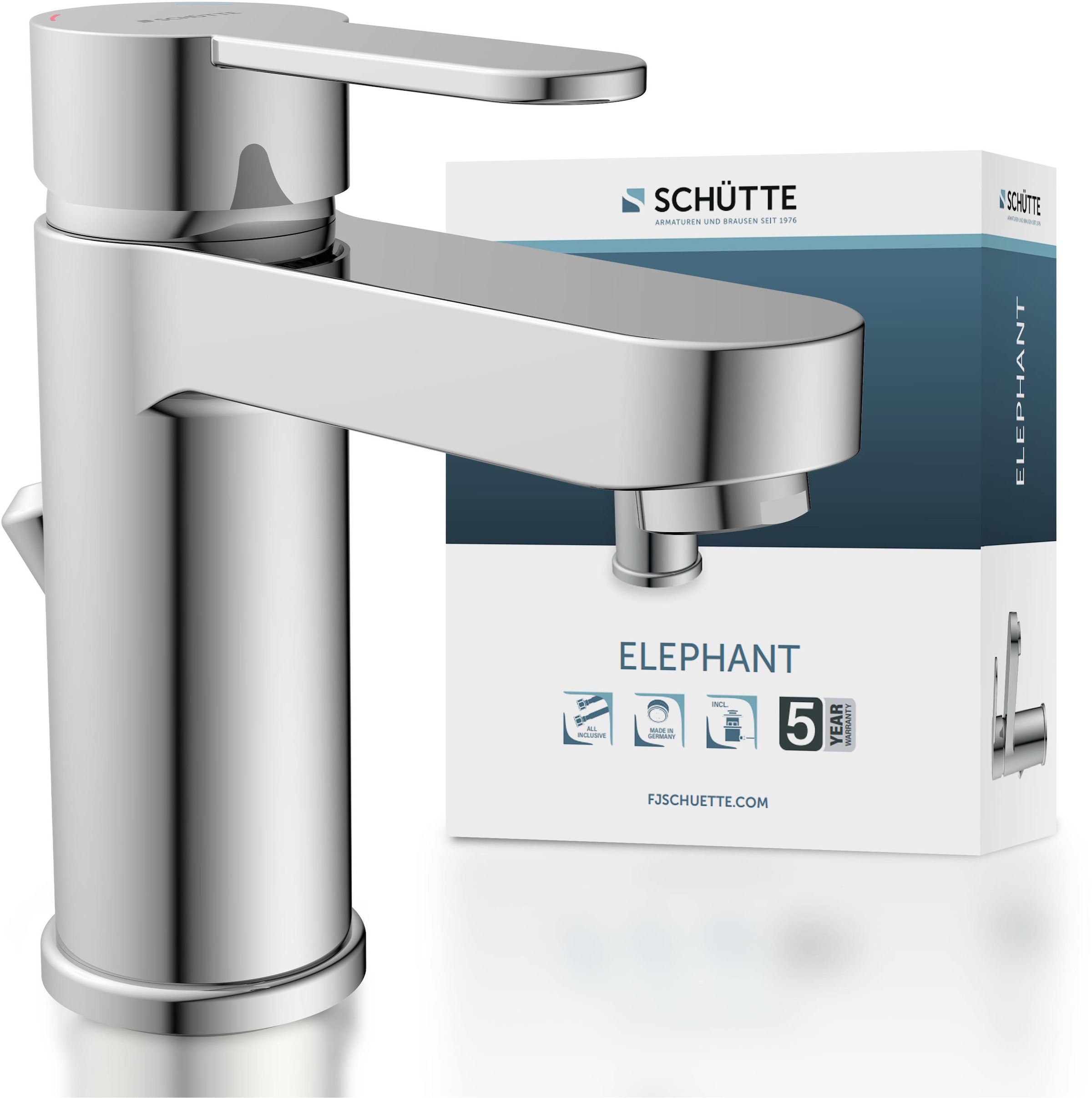 Schütte Robinet de lavabo »ELEPHANT« incl. excentrique, buse mélangeuse de marque, montage facile