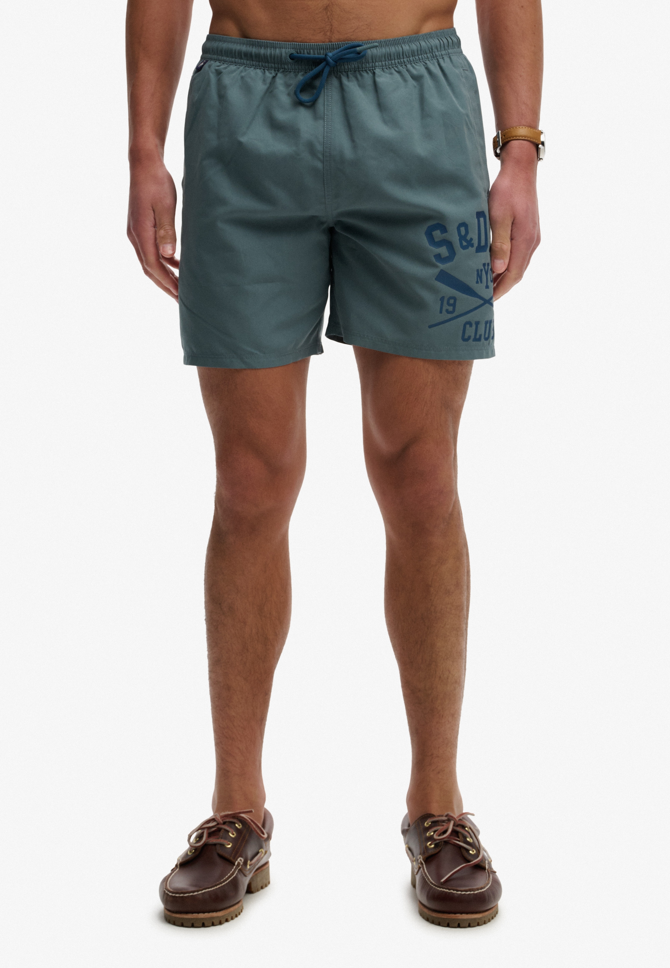 Image of Superdry Badeshorts "PRINTED LOGO 16 SWIM SHORT" modische Passform, unifarbenes Design, aus Polyester, pflegeleicht