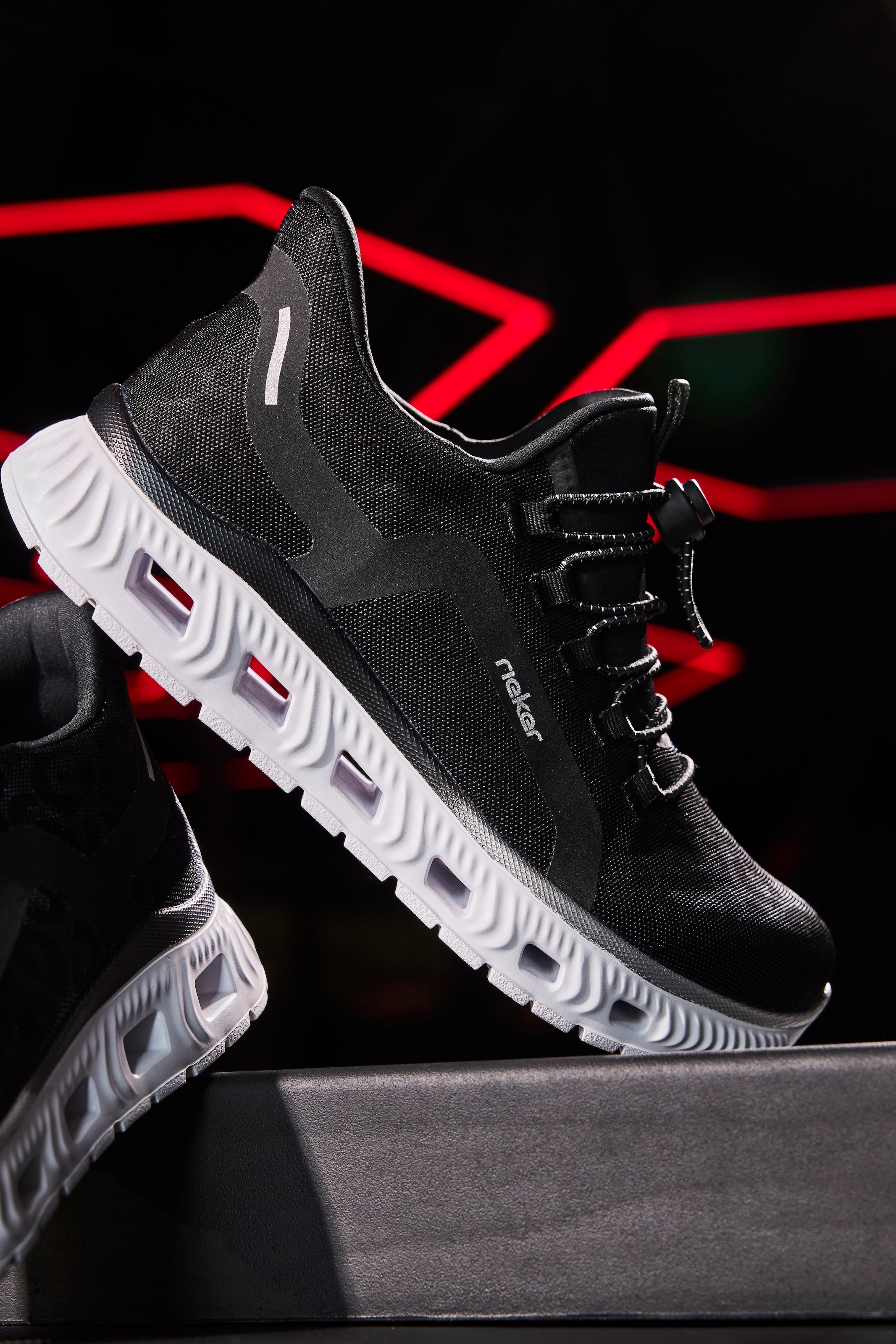 RIEKER Sport Slip-On Sneaker  , Freizeitsneaker, Schlupfschuh in Leo-Optik, mit MemoSoft-Innensohle