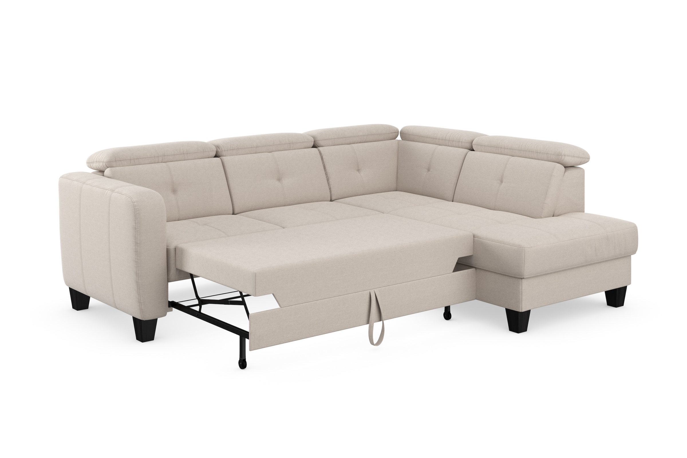 sit&more Ecksofa »Belluci L-Form«, inklusive Federkern, wahlweise mit Bettfunktion und Bettkasten