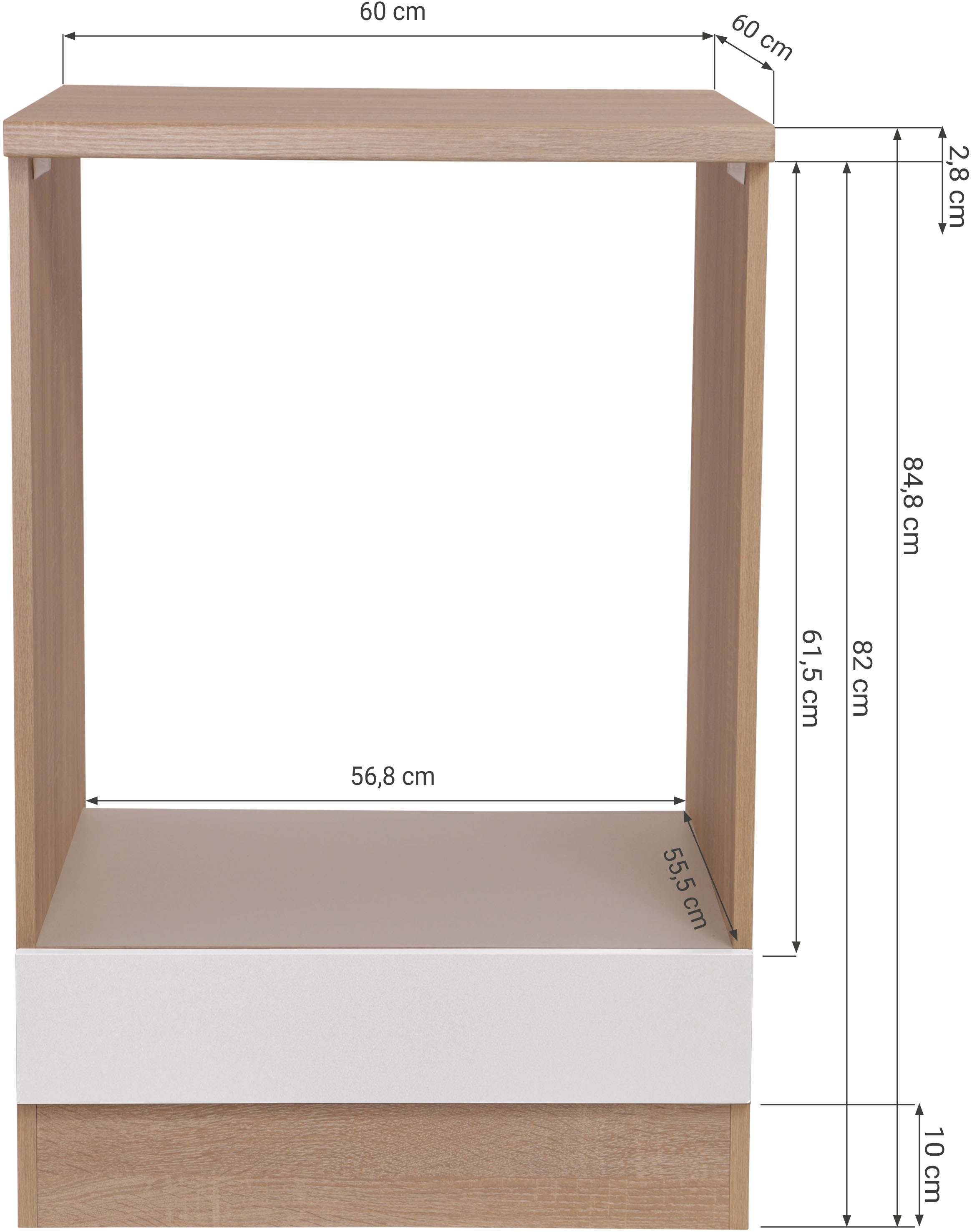 RESPEKTA Armoire encastrée pour cuisinière »Merle« Breite 60 cm, inkl. Arbeitsplatte,