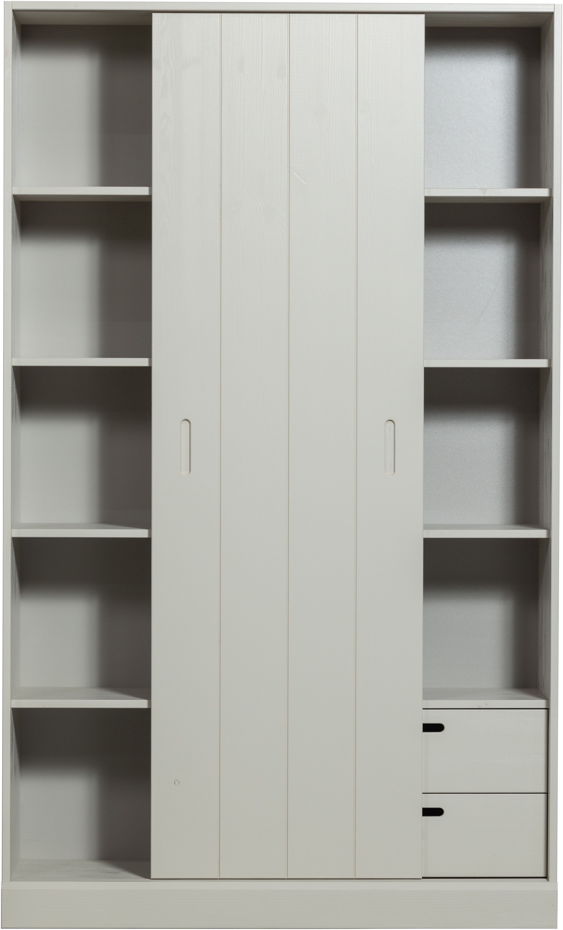 WOOOD Mehrzweckschrank »Mila FSC® Mix Kiefernholz mit Schiebetür und Schubladen 120x42x200 cm« Sichtbare Maserung, Tragkraft 10 kg pro Boden, einfach zu montieren