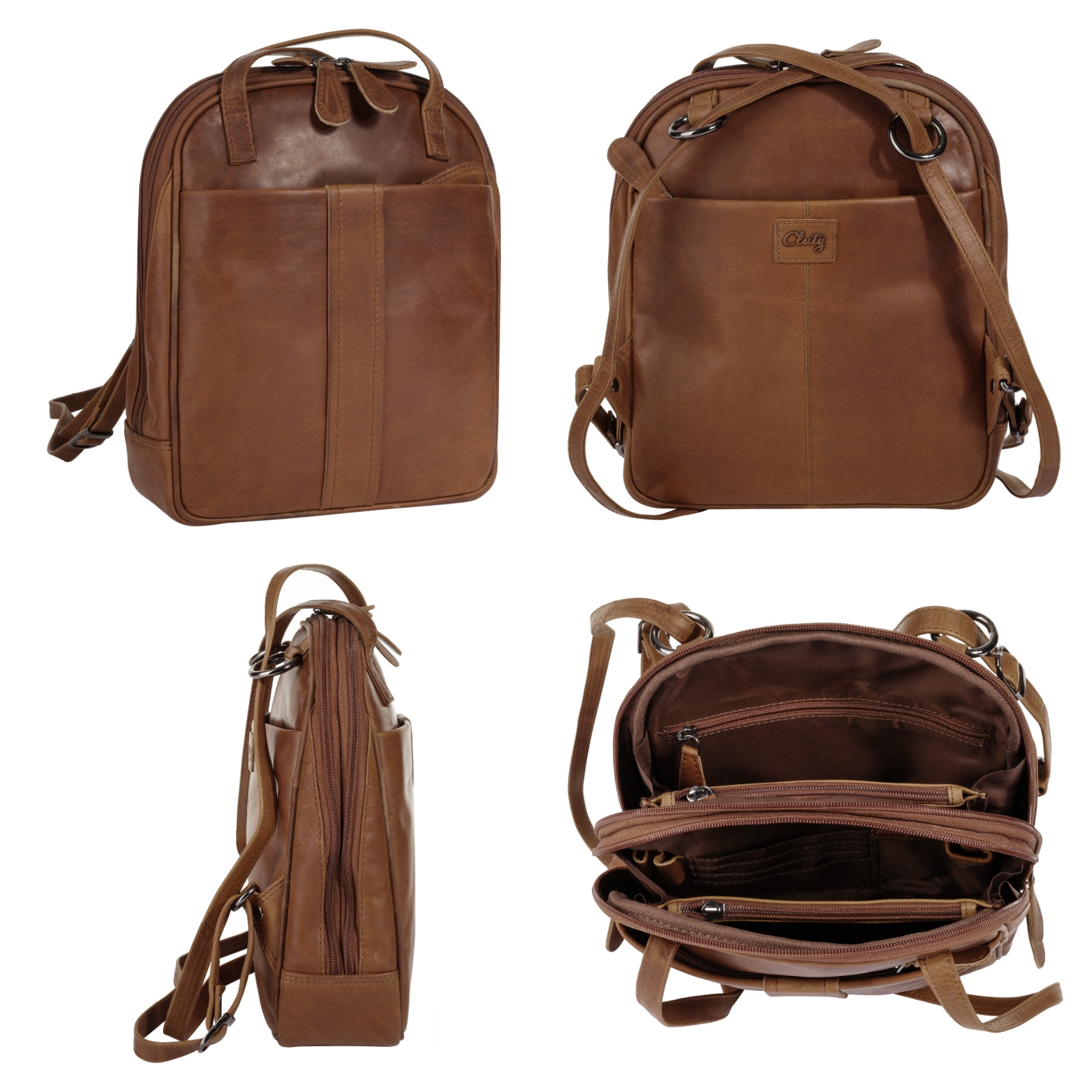 Cluty Cityrucksack echt Leder