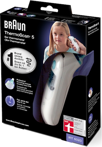 Braun Ohr-Fieberthermometer »ThermoScan 5 IRT6020«, Inklusive 21 Einweg Schutzkappen kaufen