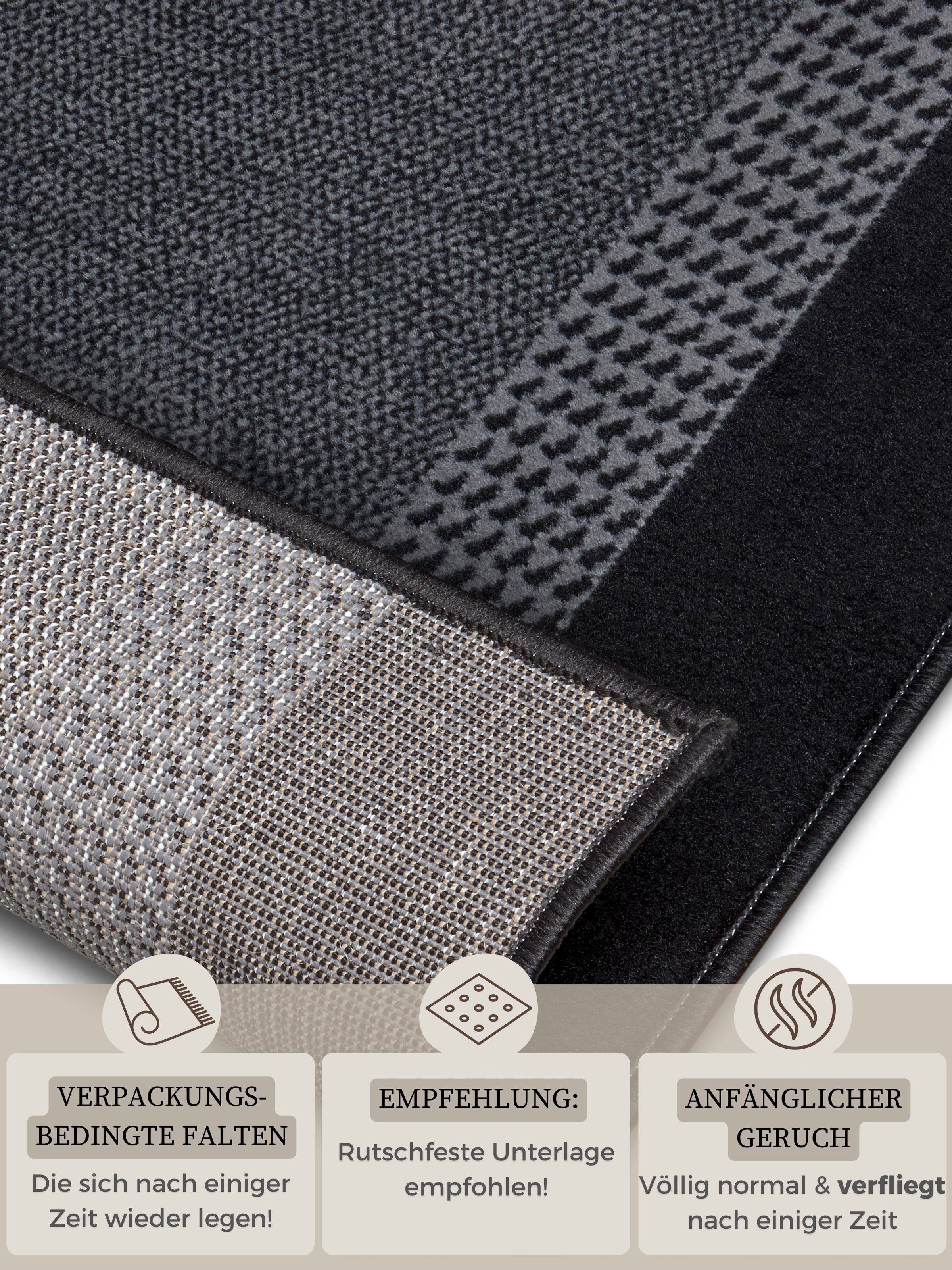 HANSE Home Teppich »Band«, rechteckig, 9 mm Höhe, Kurzflor, weich, Läufer Grössen, Wohnzimmer, Schlafzimmer, Esszimmer