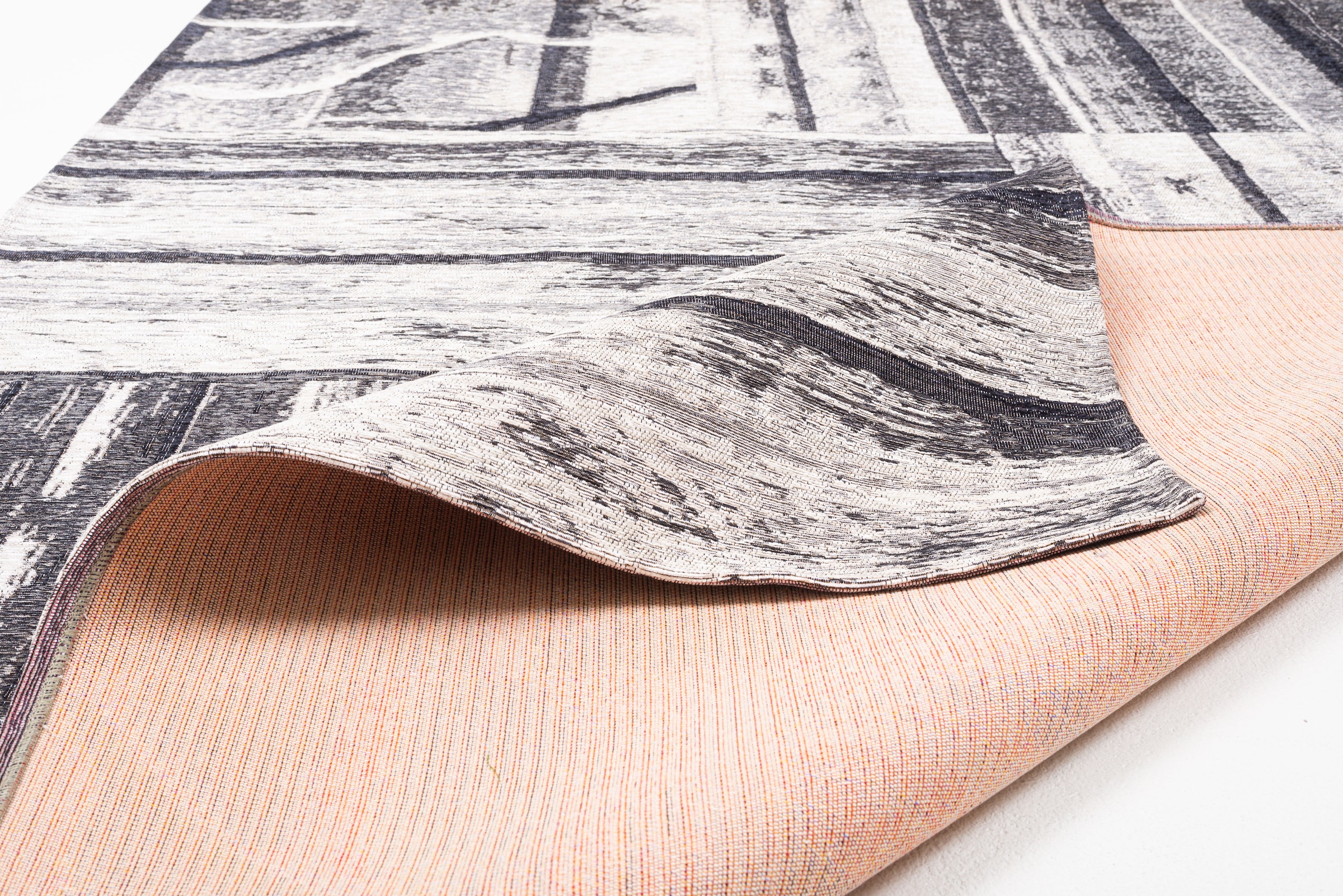 Sansibar Teppich »Keitum 010« rechteckig 3 mm Höhe Flachgewebe, modernes Holz Design, Motiv, gekreuzte Säbel