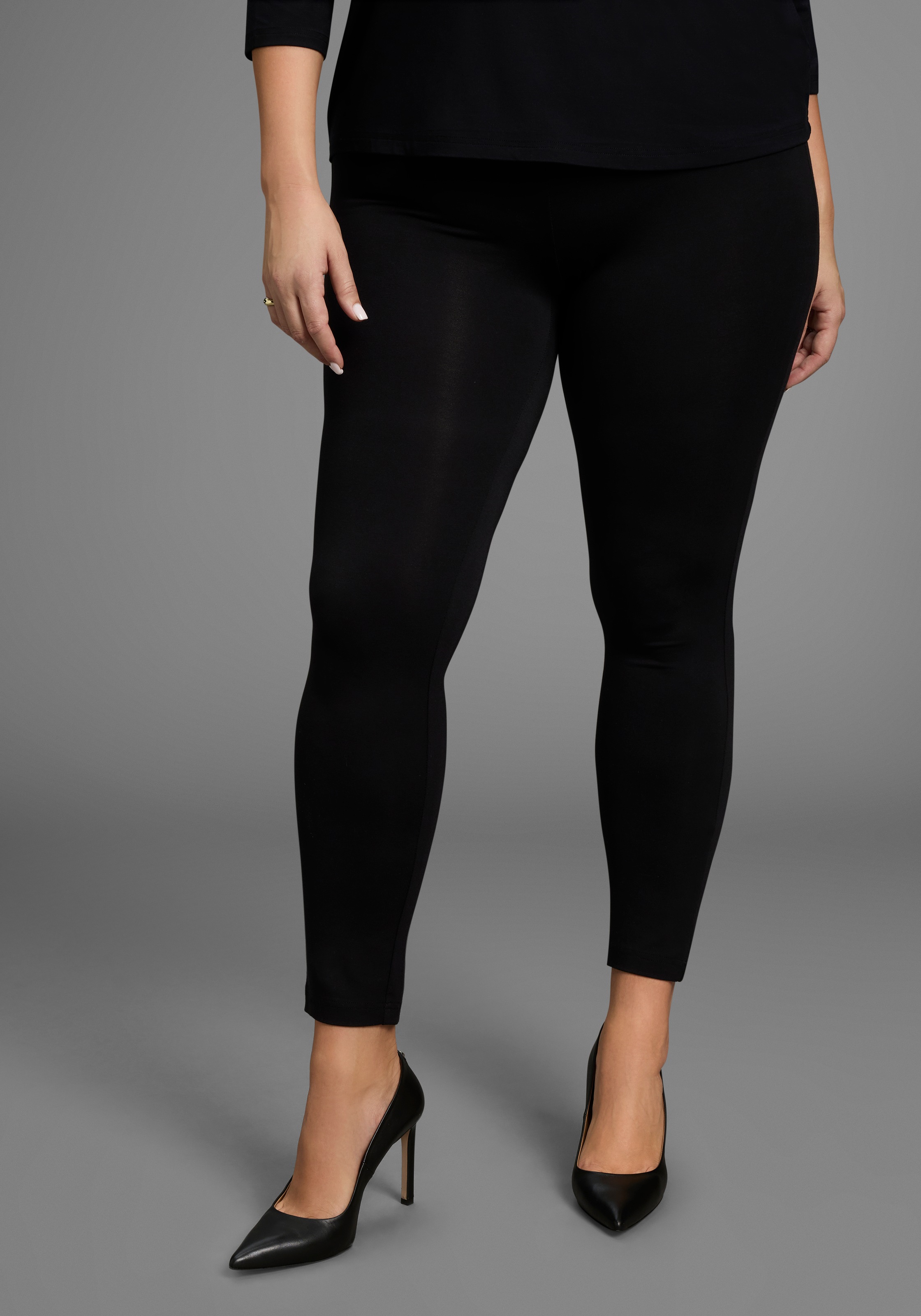 Image of Laura Scott CURVE Leggings "Grosse Grössen" aus elastischem Jersey mit Gummizugbund