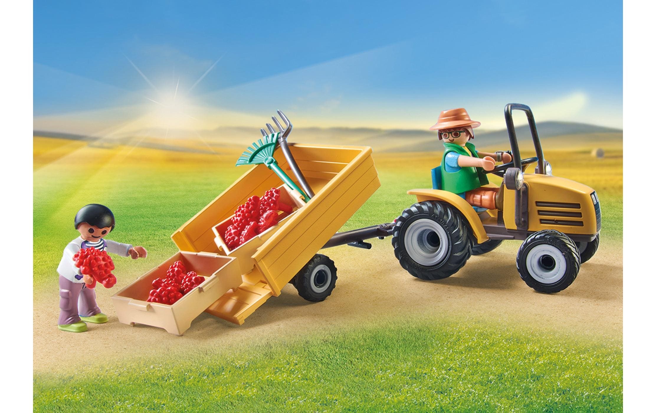 Playmobil® Spielbausteine »Country Traktor mit Anhänger und Wassertank 71442«, (117 St.)