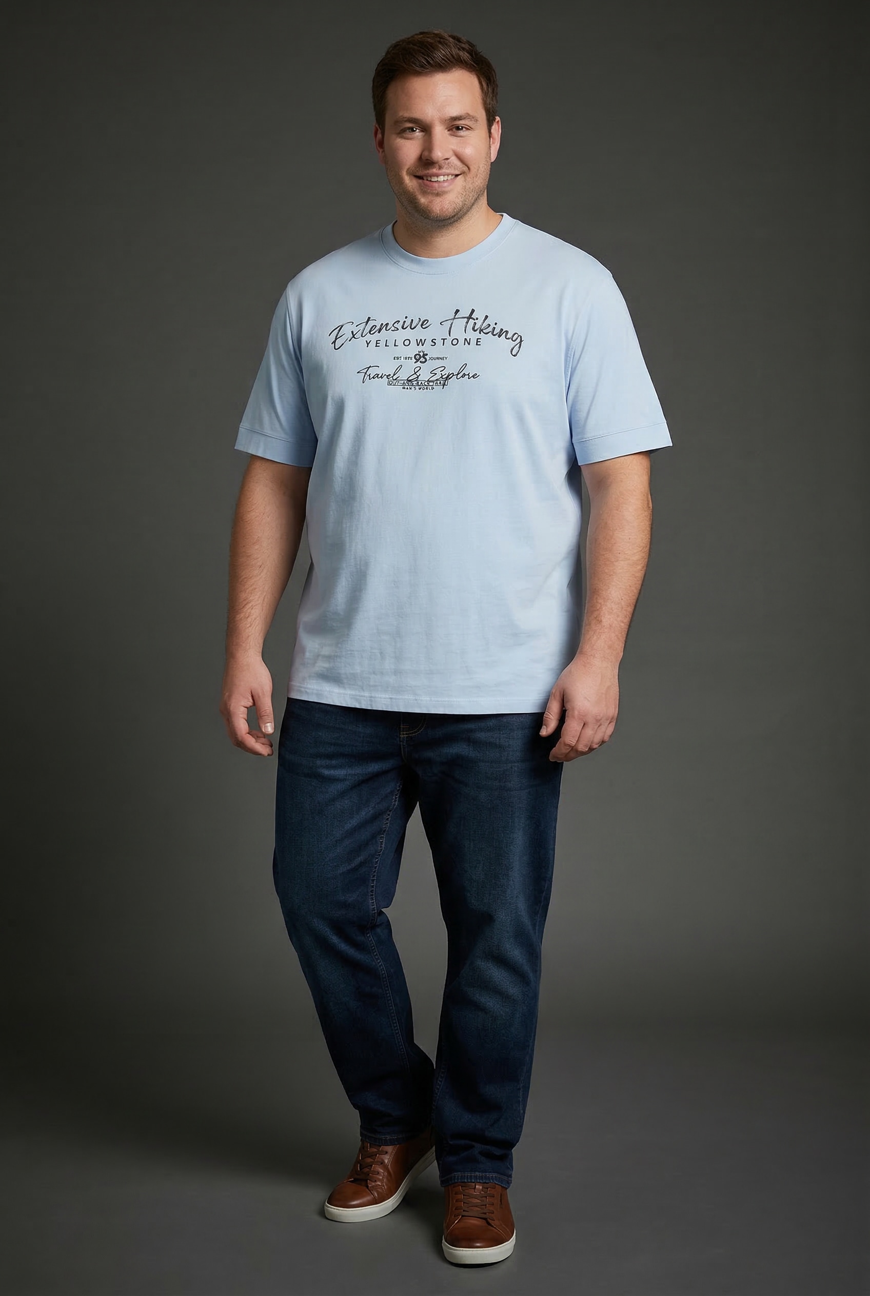 Man's World Plus Shirt à col rond »auch in Grosse Grössen bis Gr. 7XL Ärmel-Fit« 2er- Pack,  Regular Fit, Kurzarm, mit Rundhalsausschnitt, bedruckt