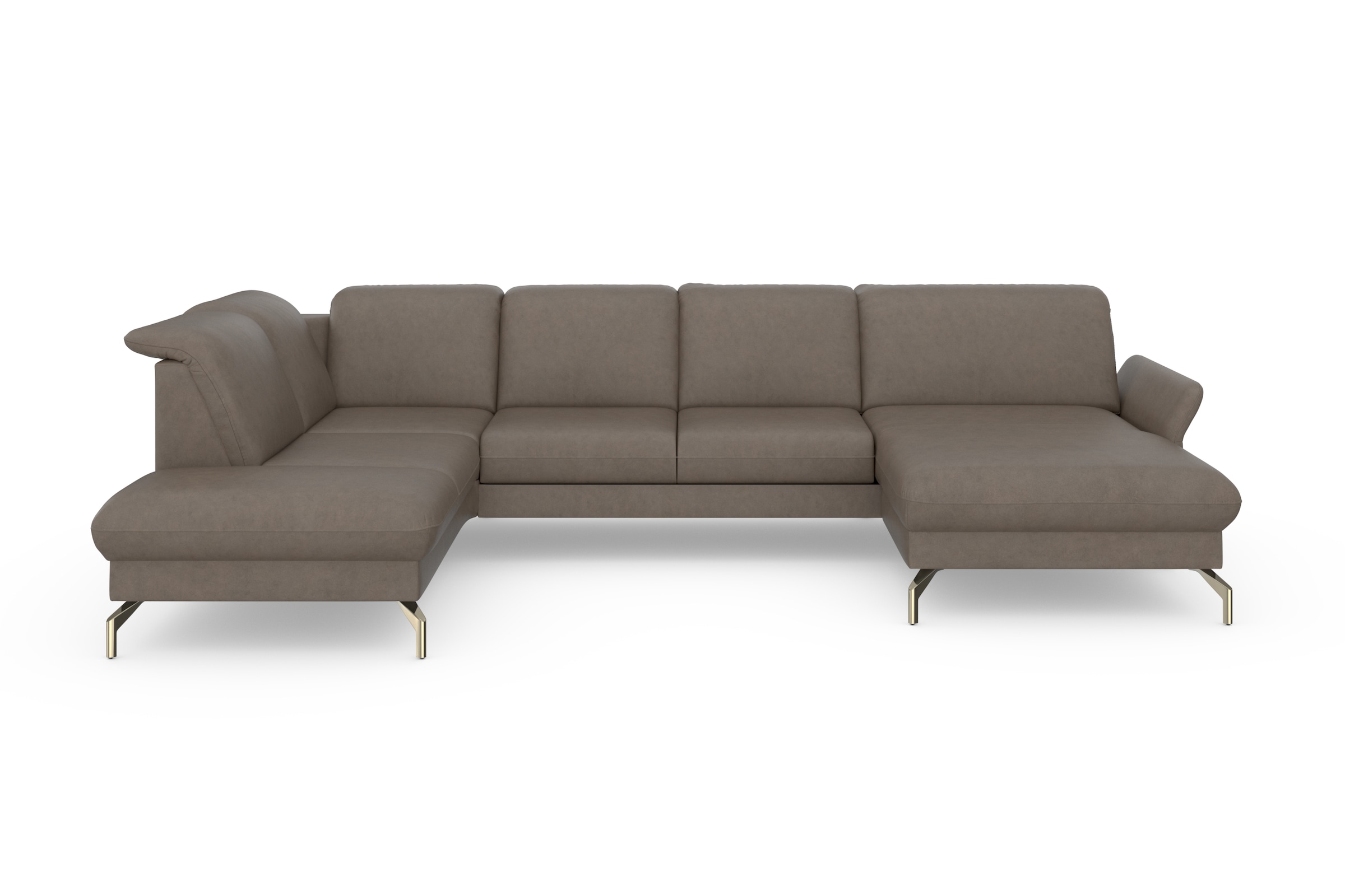 sit&more Wohnlandschaft »Fashion U-Form«, wahlweise mit Kopfteilverstellung, Vorziehsitz, motorisch, Nickelfüsse