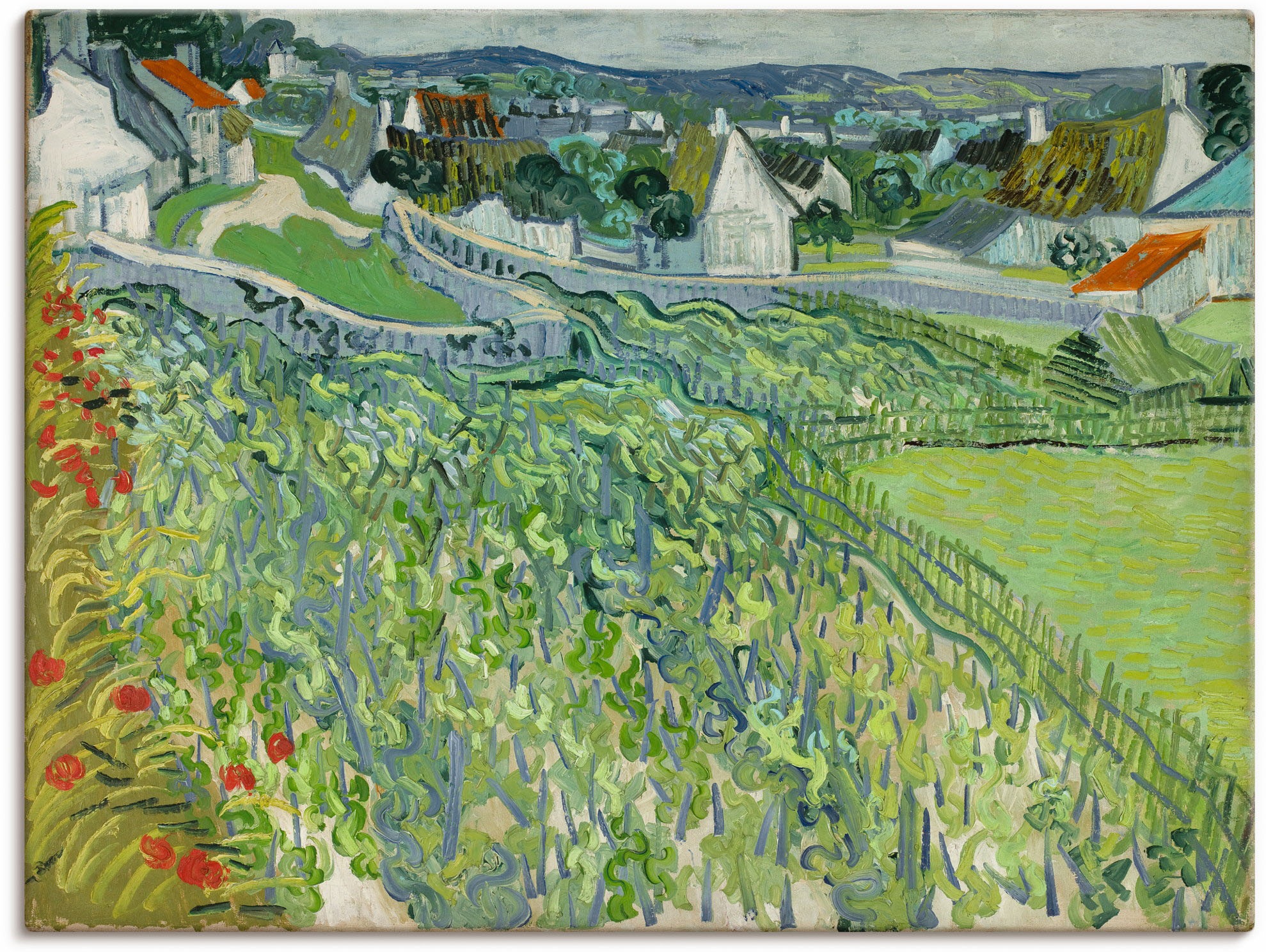 Image of Artland Wandbild »Weinberge in Auvers. 1890«, Felder, (1 St.), in vielen Grössen & Produktarten - Alubild / Outdoorbild für den Aussenbereich, Leinwandbild, Poster, Wandaufkleber / Wandtattoo auch für Badezimmer geeignet bei Ackermann Versand Schweiz
