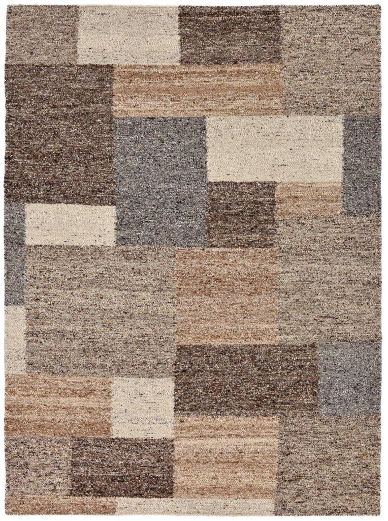 Image of THEKO Wollteppich "Ehrwald TK-156" rechteckig 12 mm Höhe Wendeteppich, besonders flach, reine Wolle, handgewebt, warme Farben