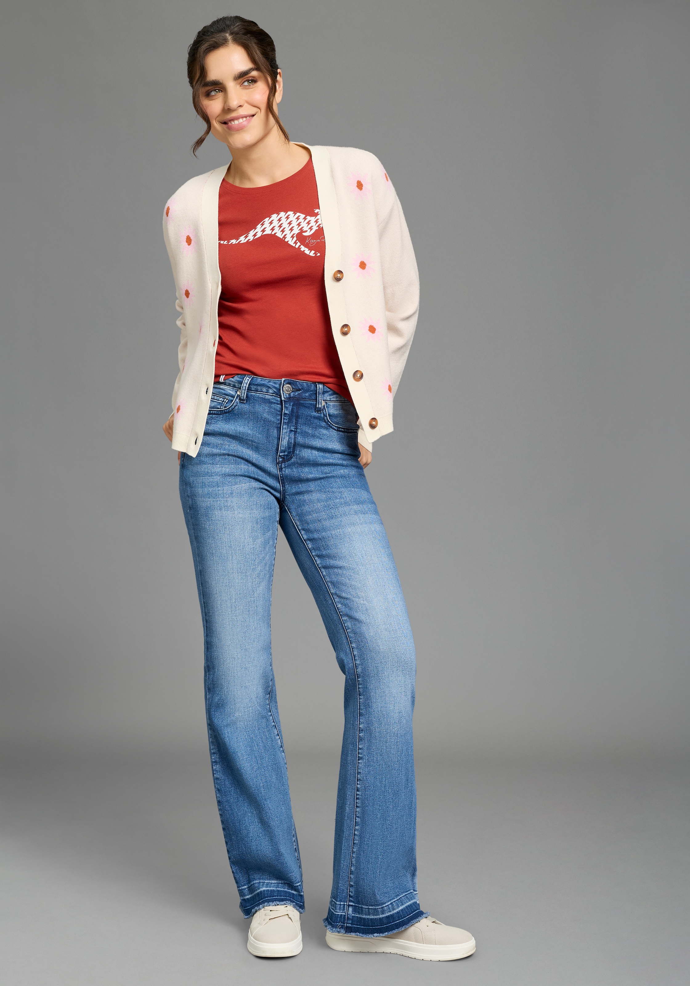 KangaROOS 7/8-Jeans »CULOTTE-JEANS« gerade Passform,  modische Abriebeffekte,  normale Leibhöhe