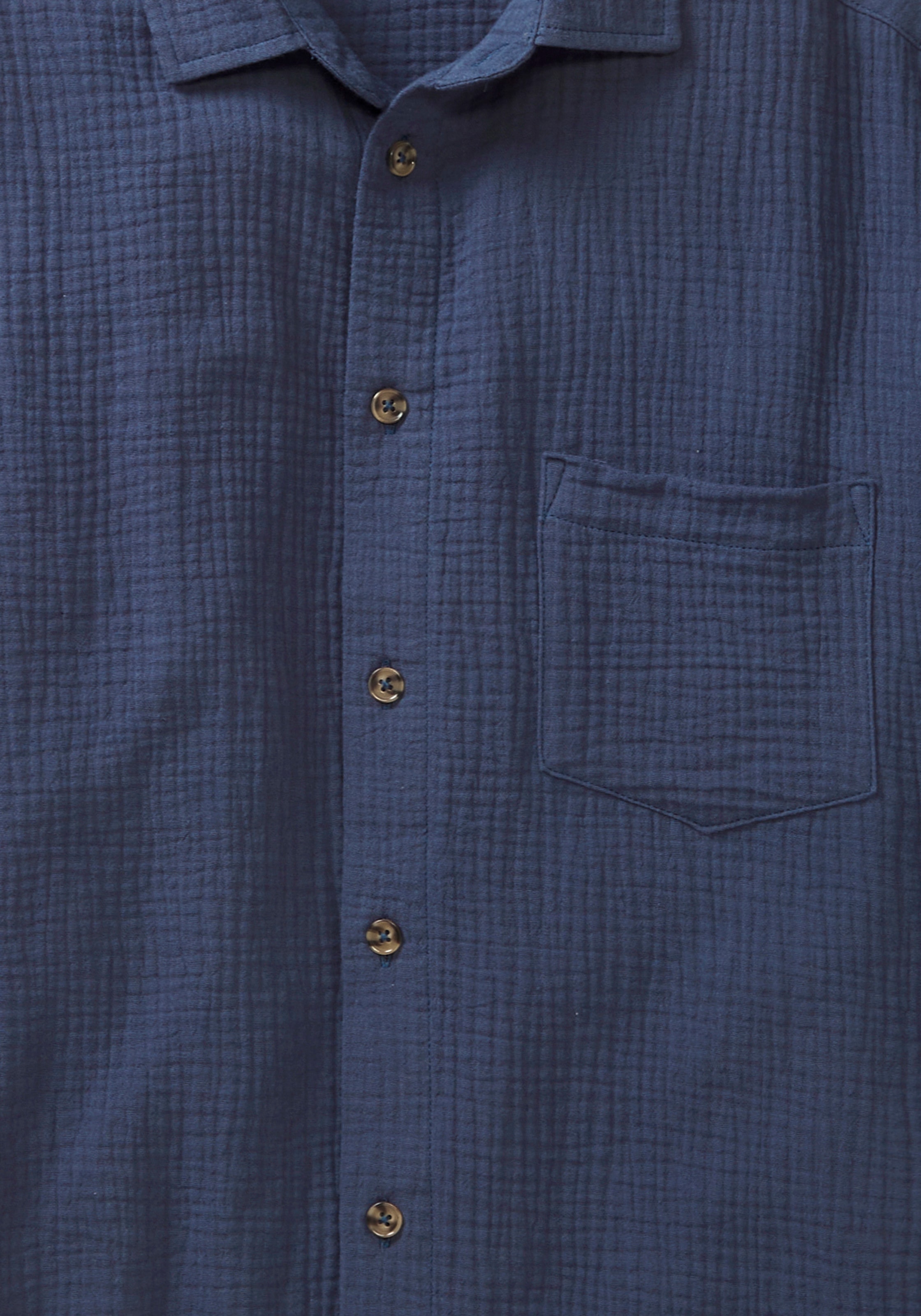 Beachtime Chemise à manches courtes »Regular fit« Kurzarm, Freizeithemd aus Musselin-Ware