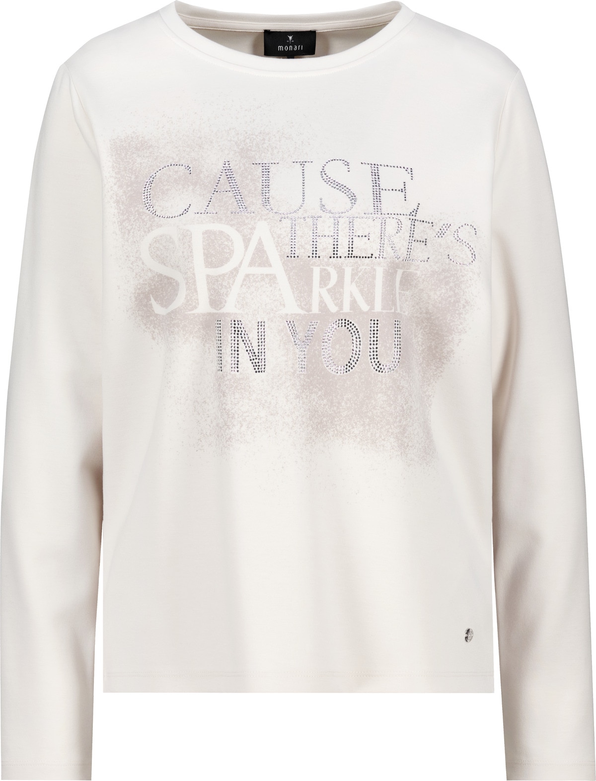 Monari Sweat-shirt »Sweatshirt Schmuck Schrift«, Coupe régulière avec col rond
